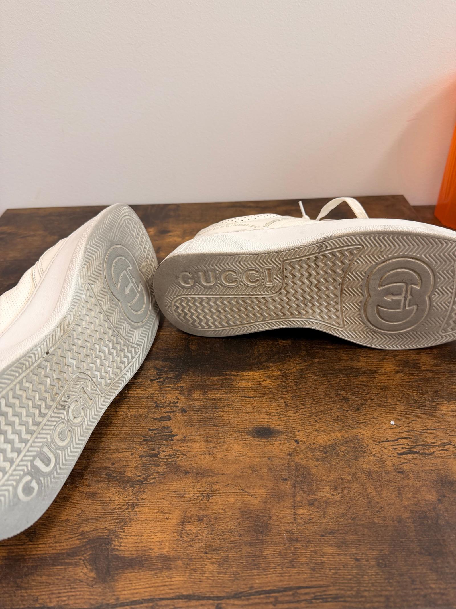 Gucci White Leather Sneakers Size AU 9 thumbnail 4