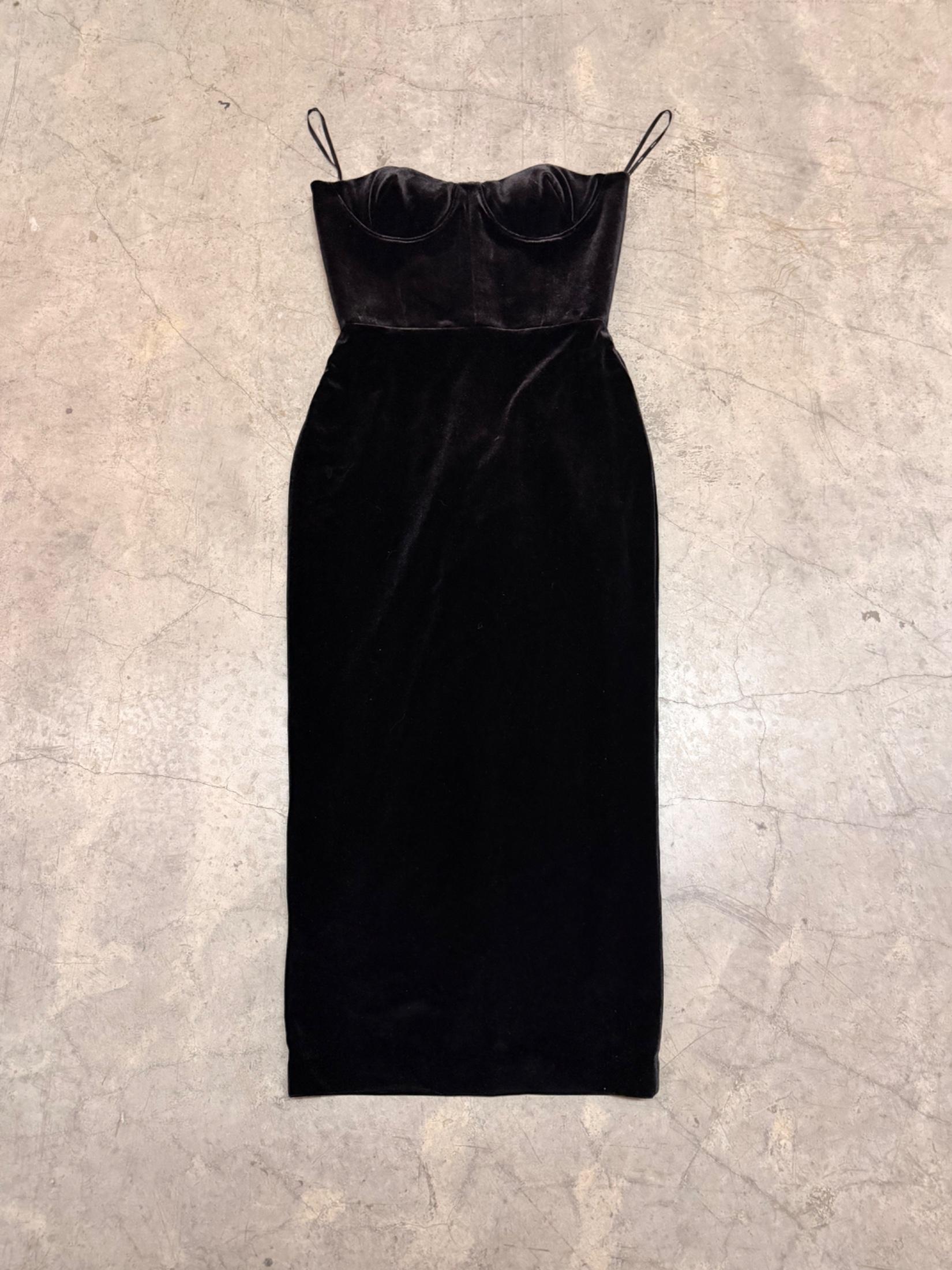 Alex Perry Black Velvet Dress 10