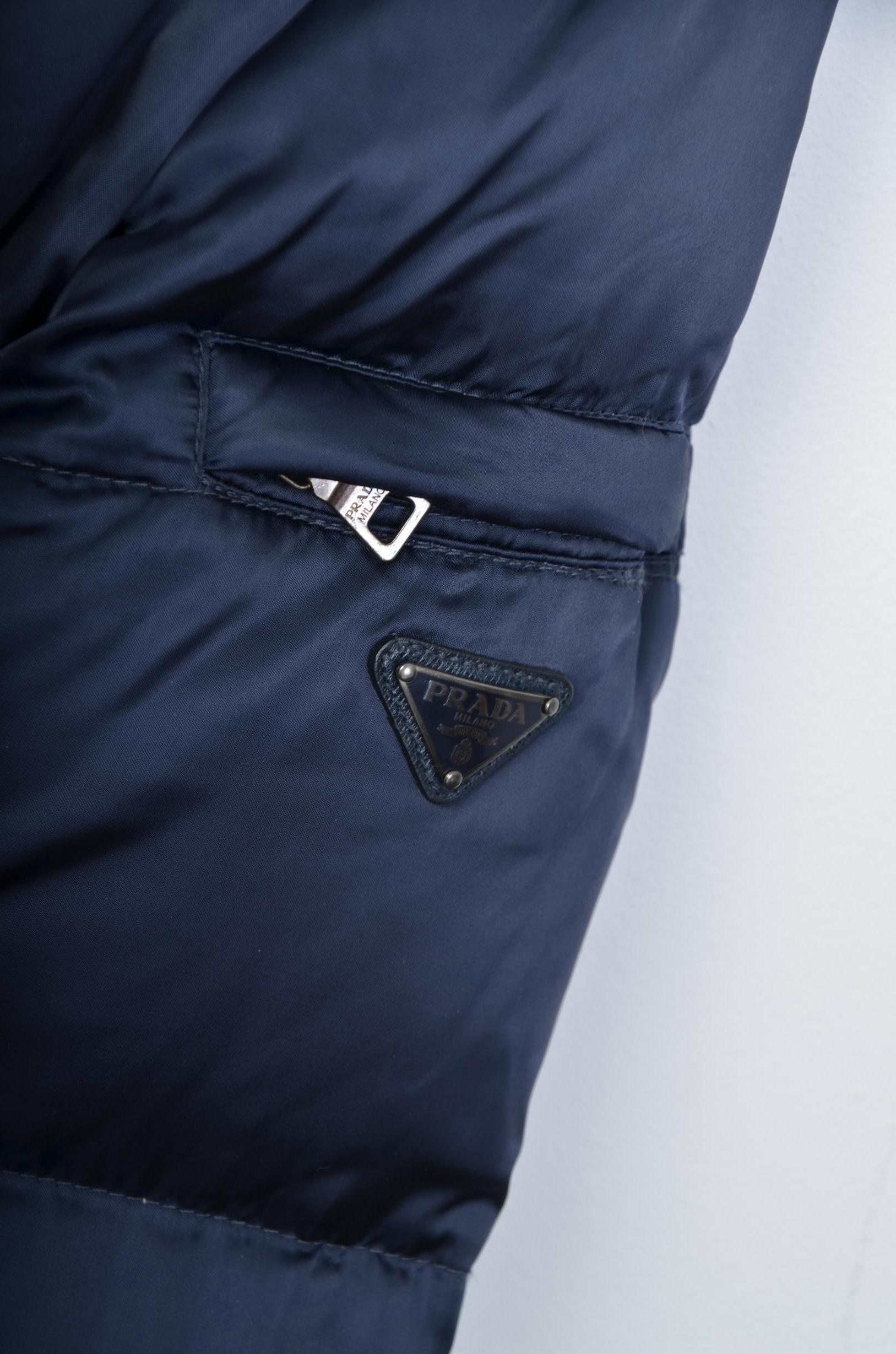 Prada Navy Blue Puffer Jackets thumbnail 4