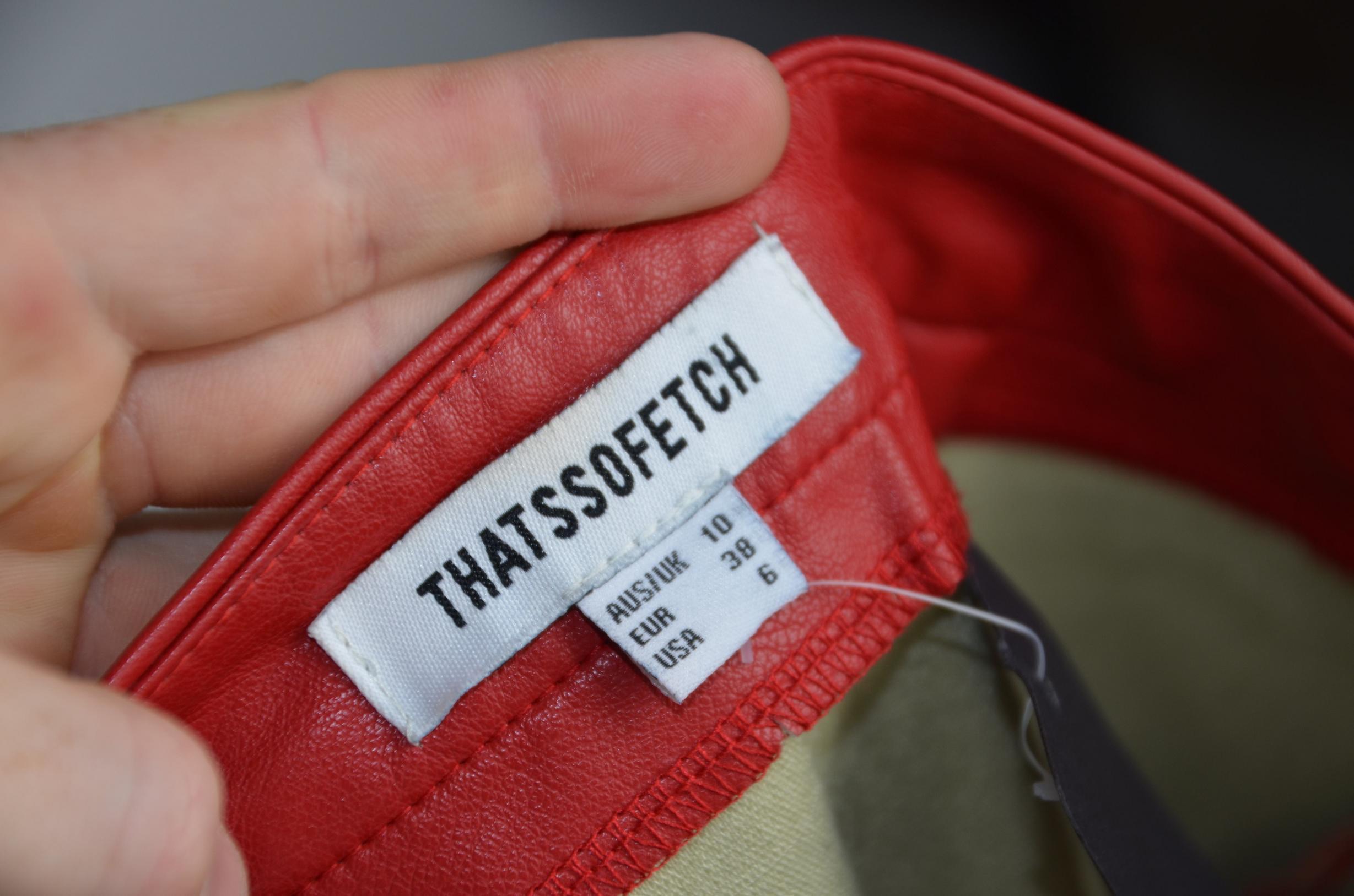 Thats So Fetch Womens Red Leather Skirt thumbnail 5