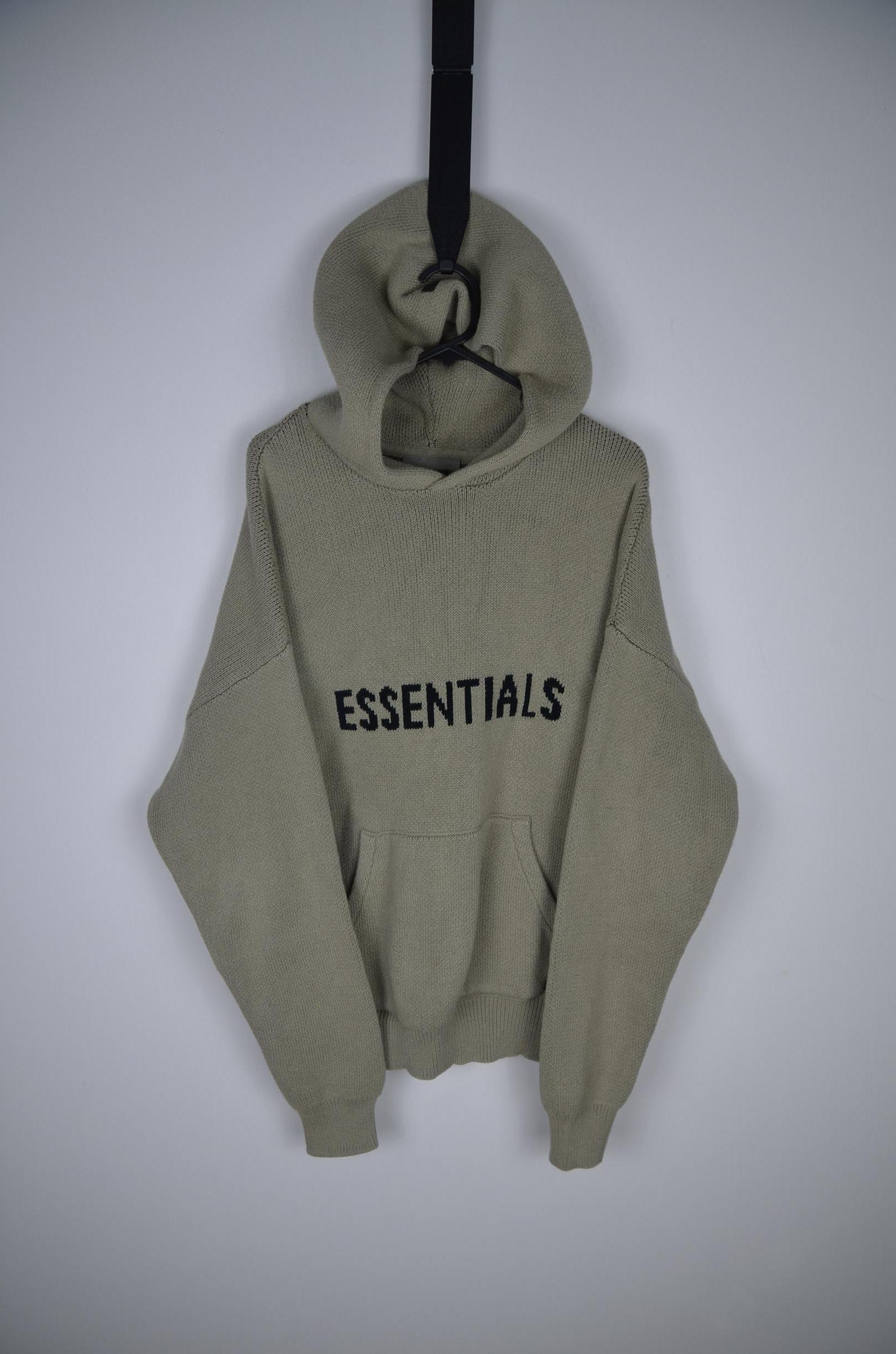 Essentials Fear of God Beige Green Hoodie