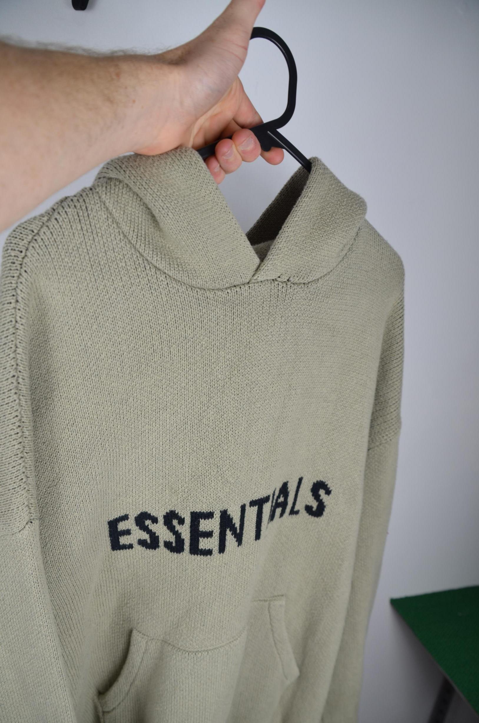 Essentials Fear of God Beige Green Hoodie thumbnail 3