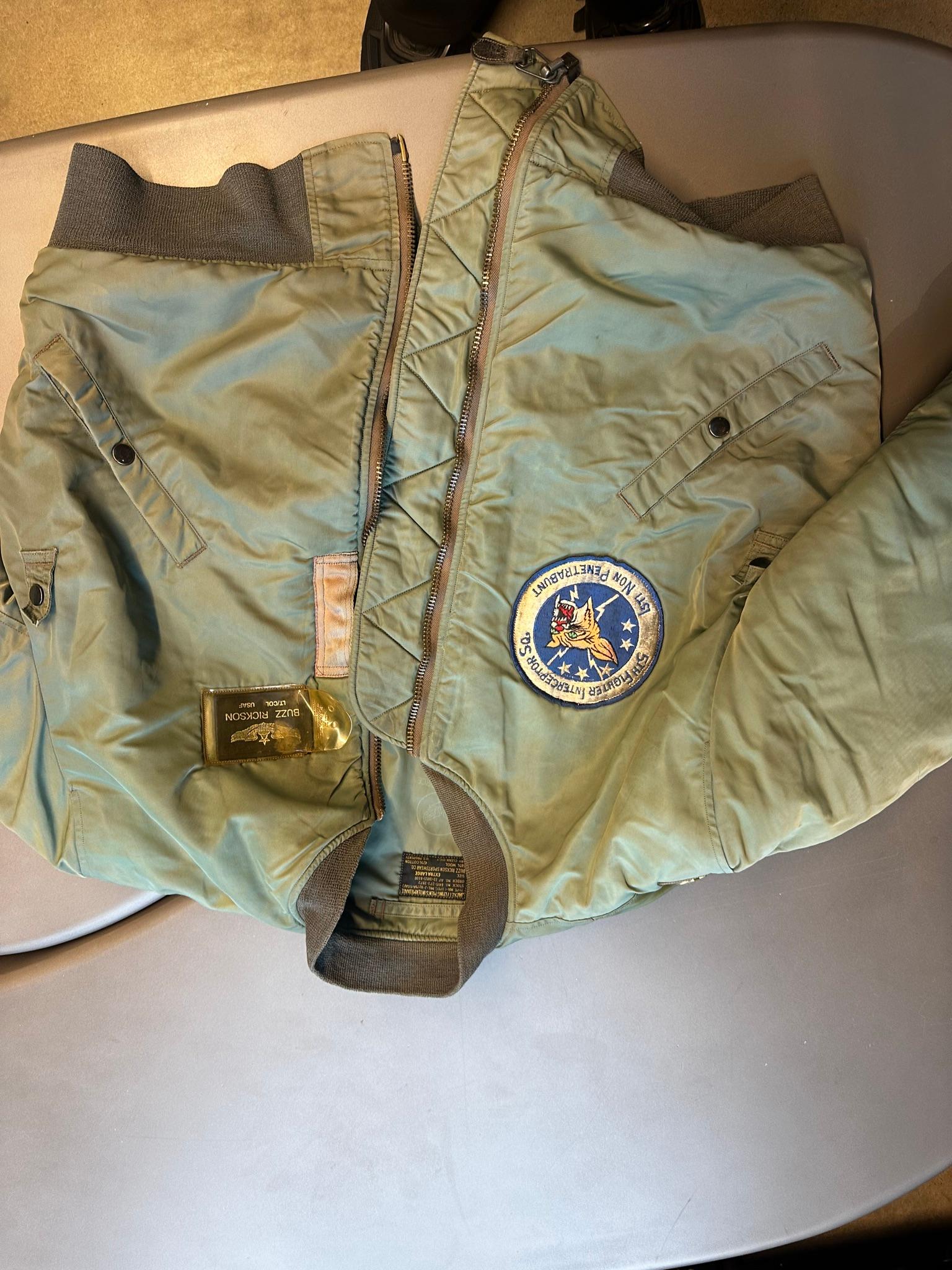Buzz Rickson’s 57th Fighter Interceptor Squadron MA-1 Flight Jacket Sage Green (Size XL)