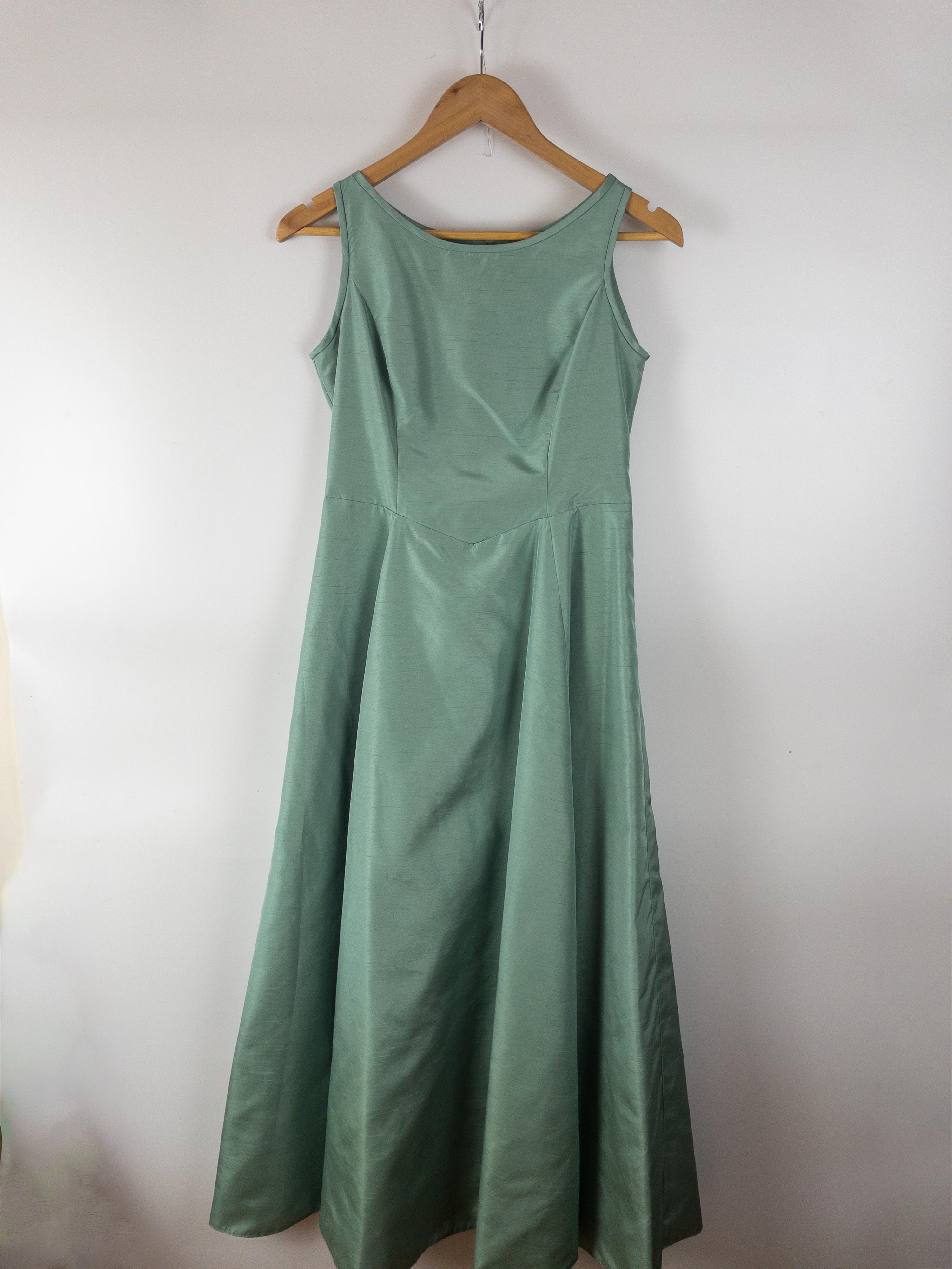 Vintage Custom Sea Foam Green Maxi Dress/Gown Size XS thumbnail 3