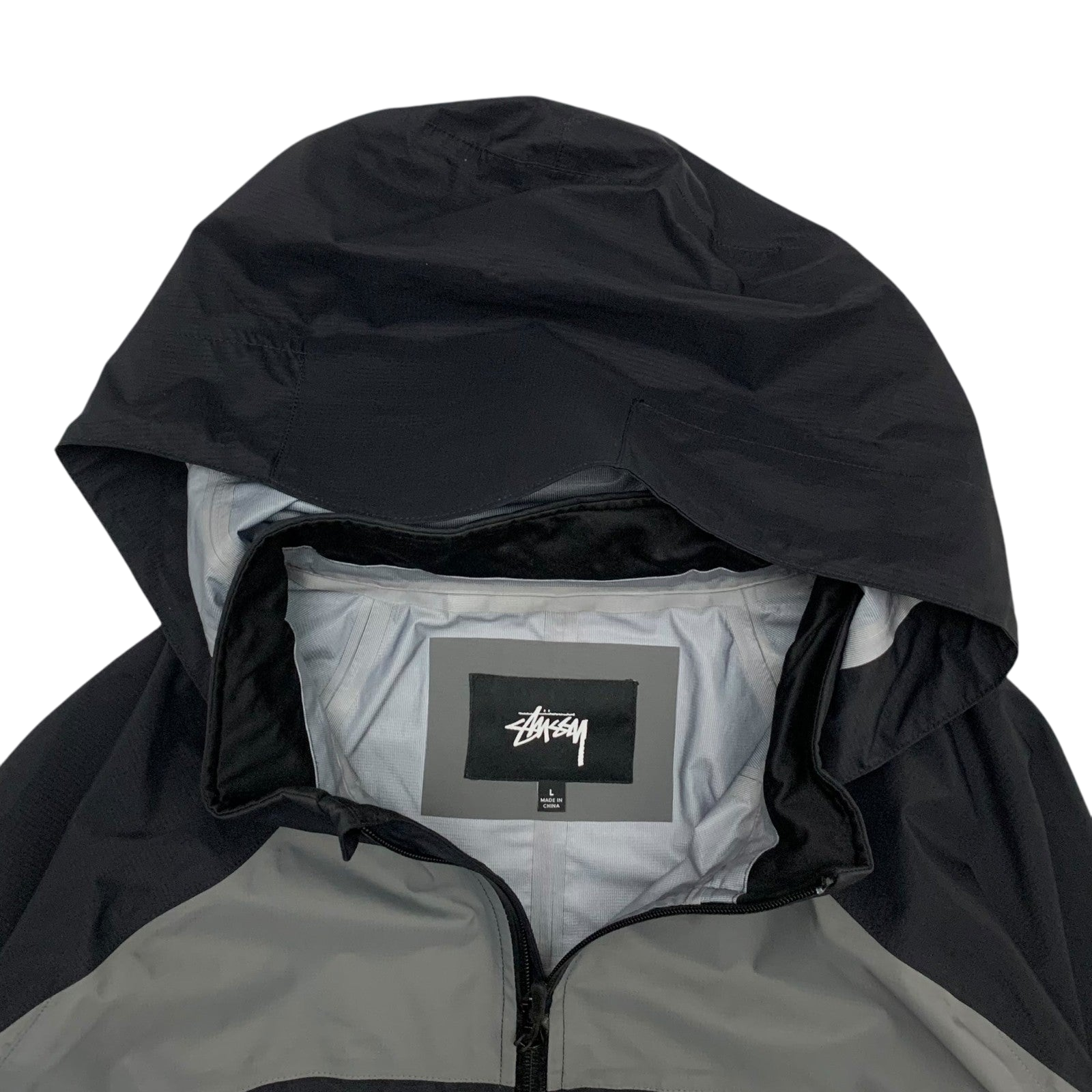 Stussy AW20 Taped Seam Nylon Rain Jacket Black/Grey (Fits L-XL) thumbnail 2