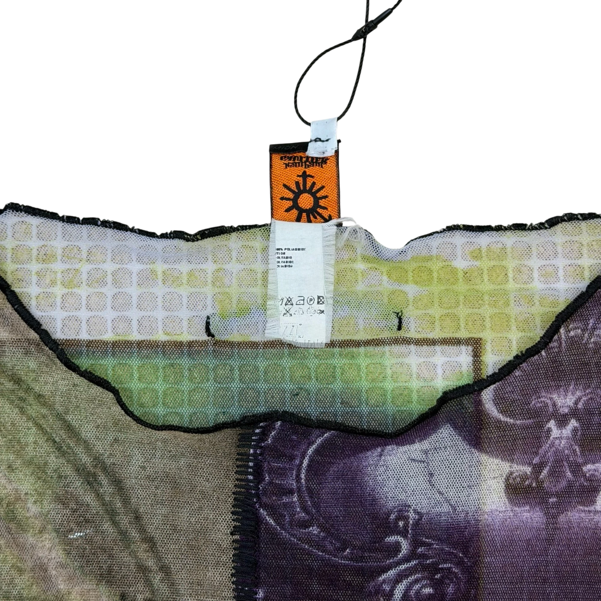 Jean Paul Gaultier SS98 Soleil Patchwork Graphic Mesh Top (Size L) thumbnail 3