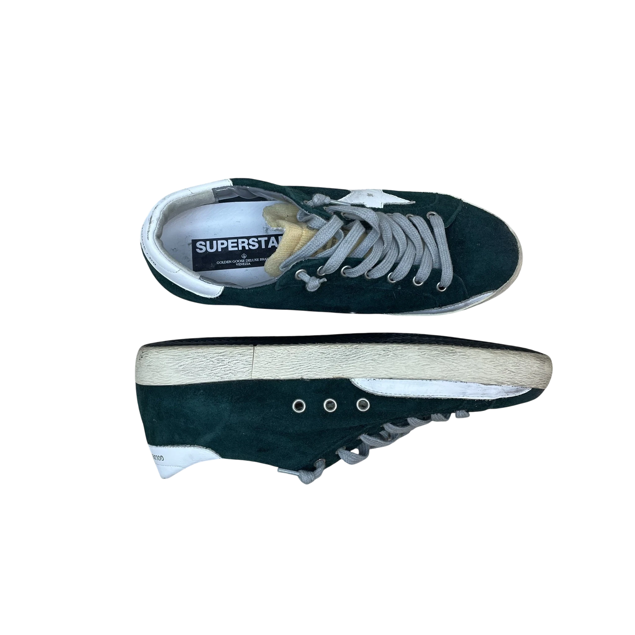 Golden Goose Suede Super Star Suede Sneakers Green (Size 43)