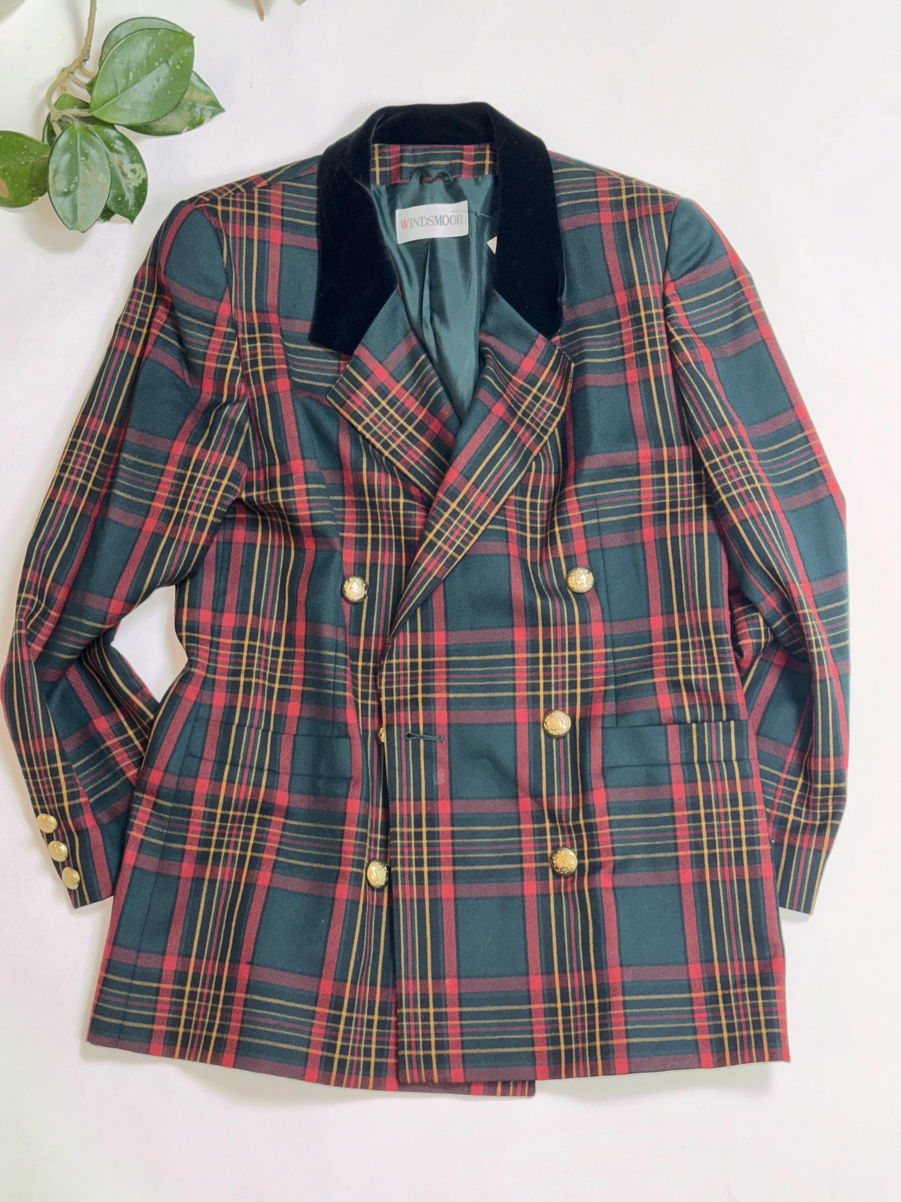 Windsmoor Plaid Double-Breasted Blazer