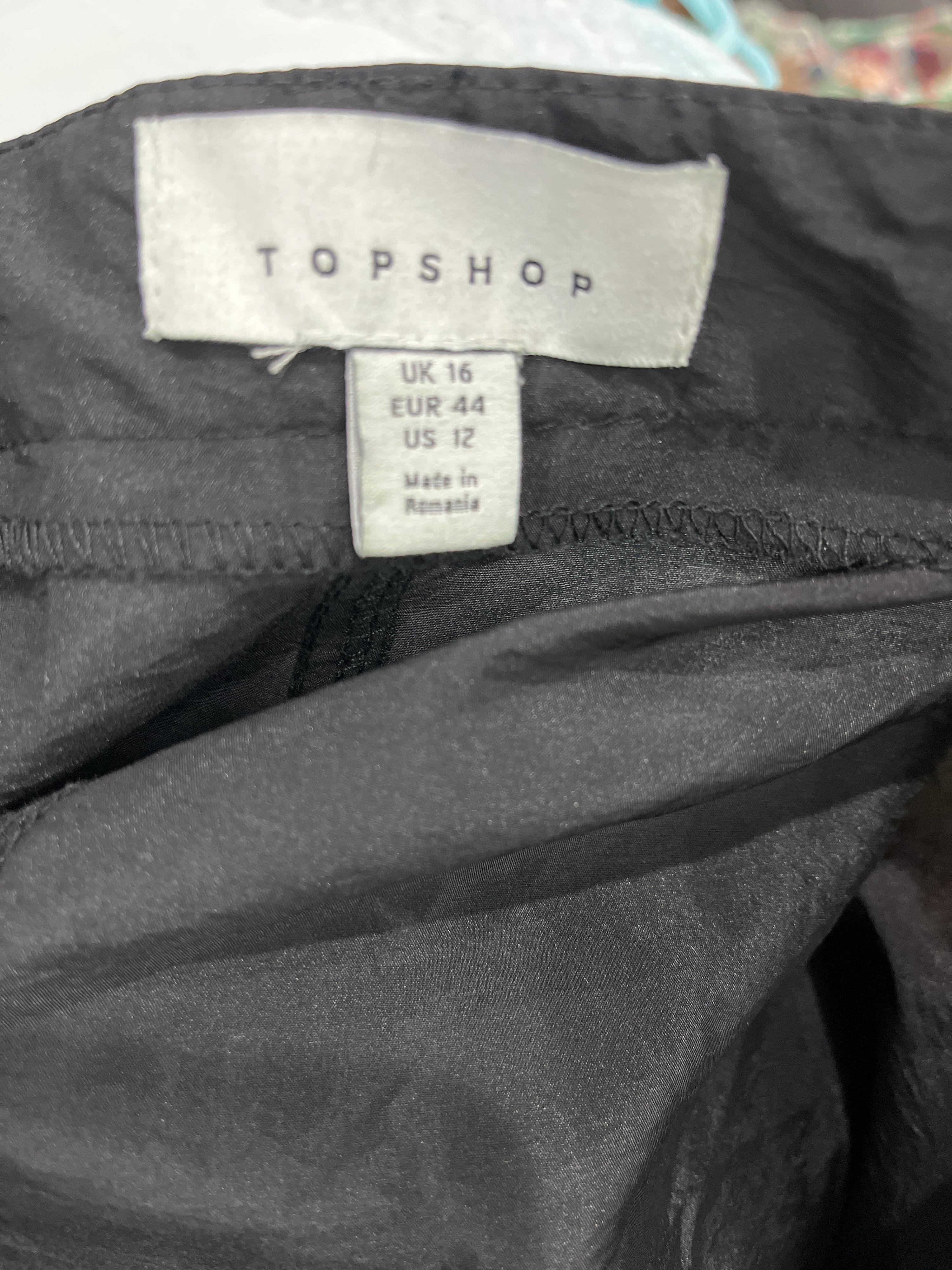TOPSHOP Black Nylon Utility Skirt Size 16 thumbnail 6