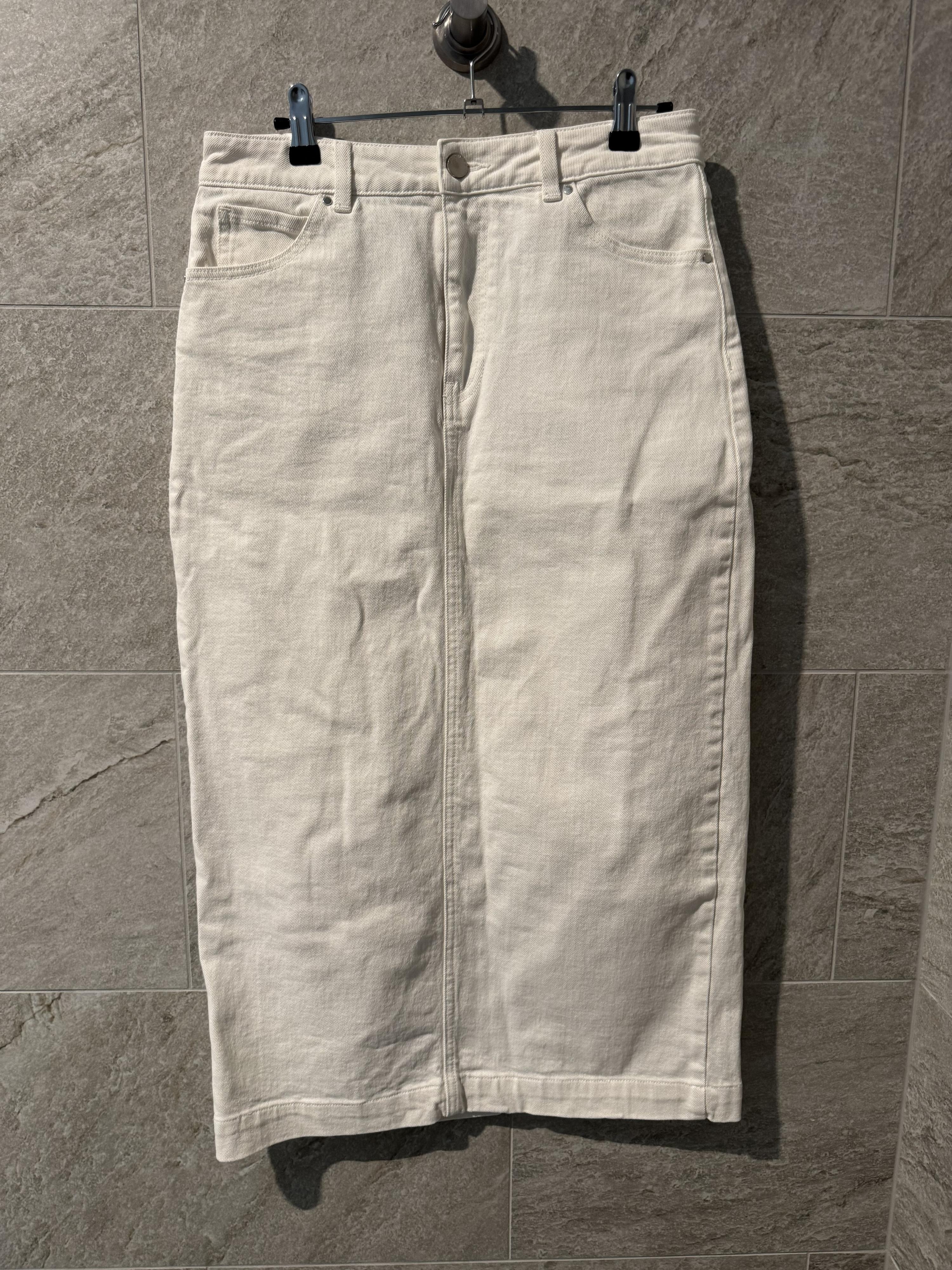 Witchery White Denim Skirt 8