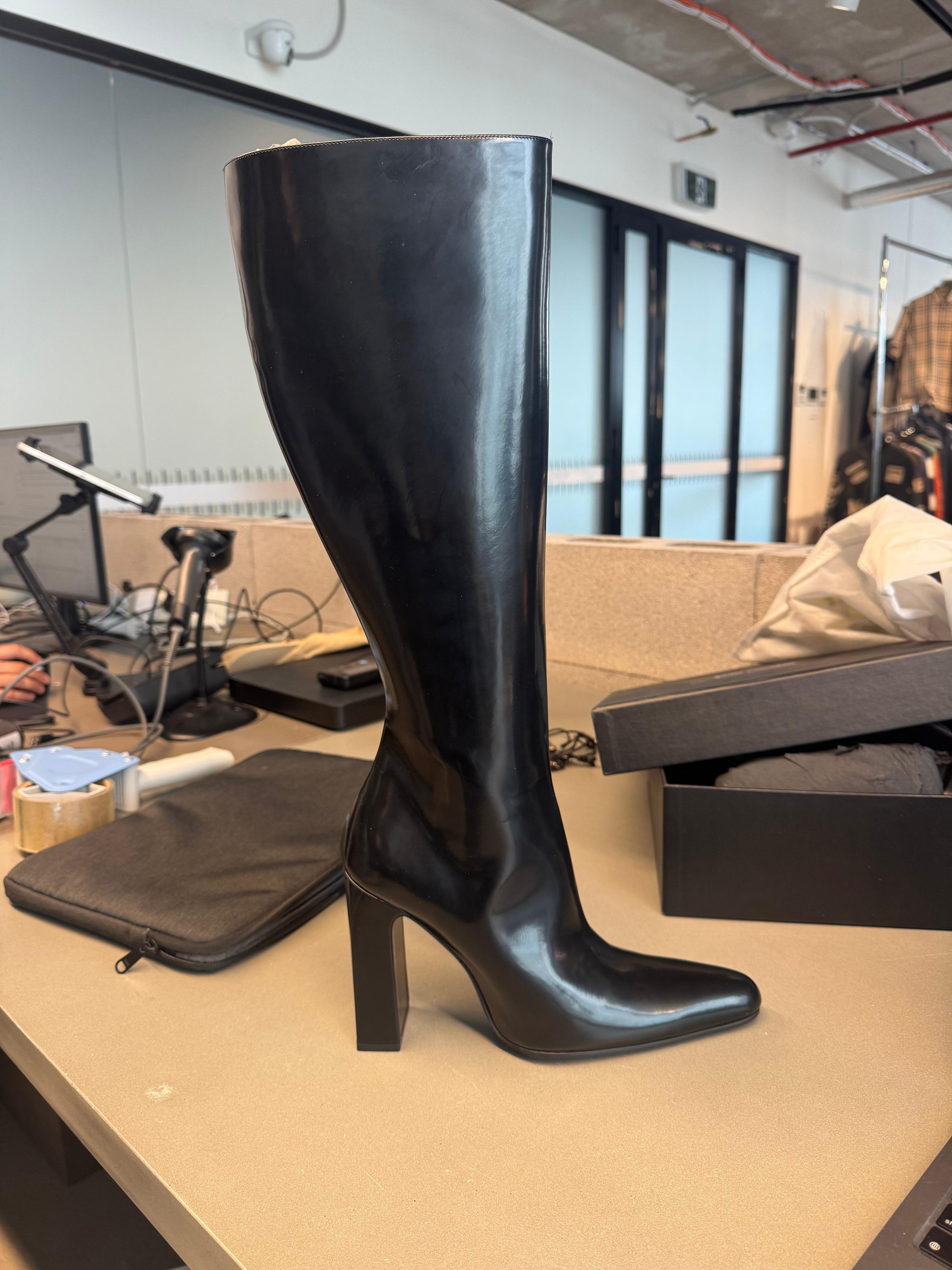 Balenciaga Black Patent Boots (Size 39.5)
