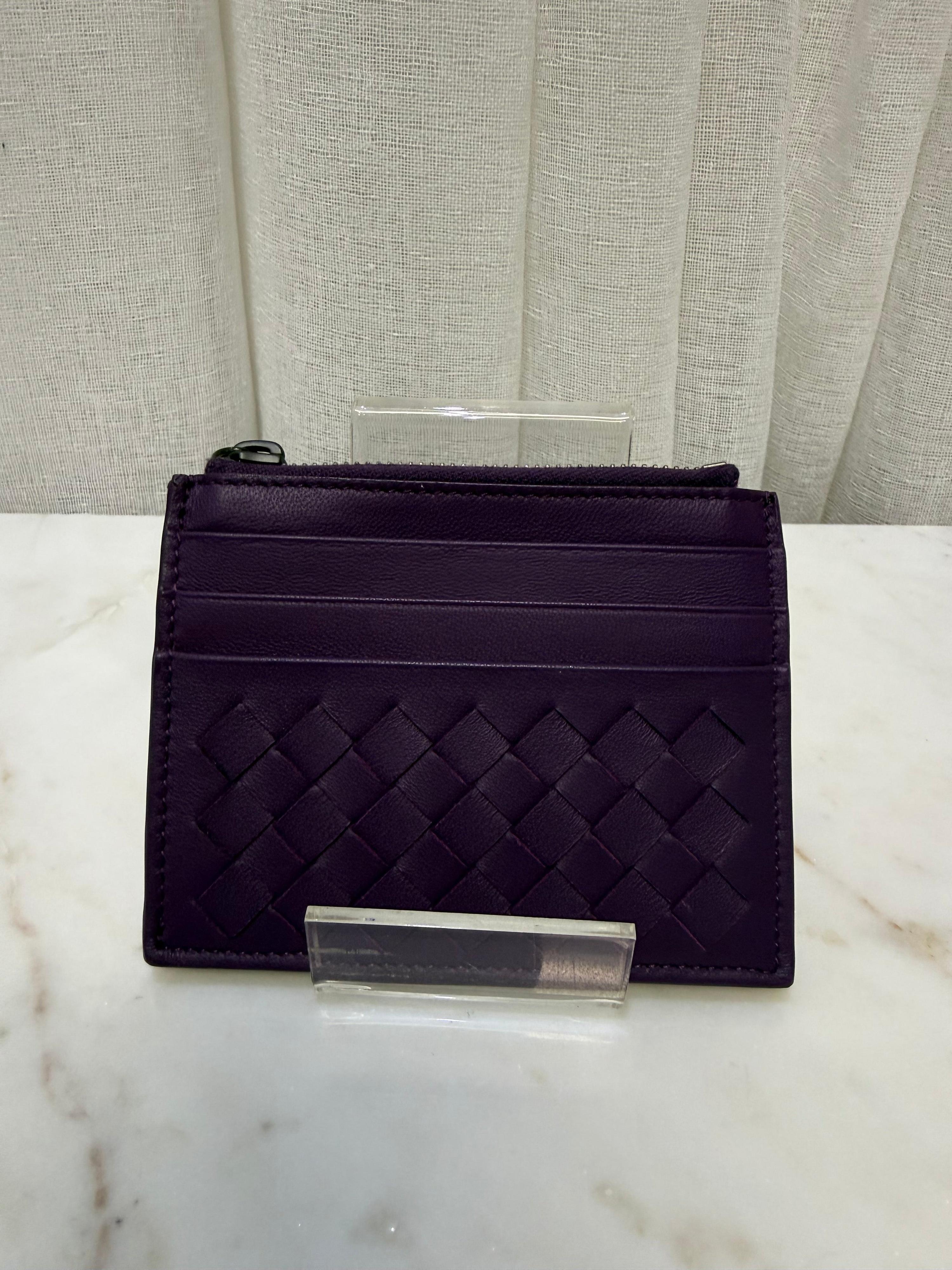 Bottega Purple Card Wallet With Zip thumbnail 2