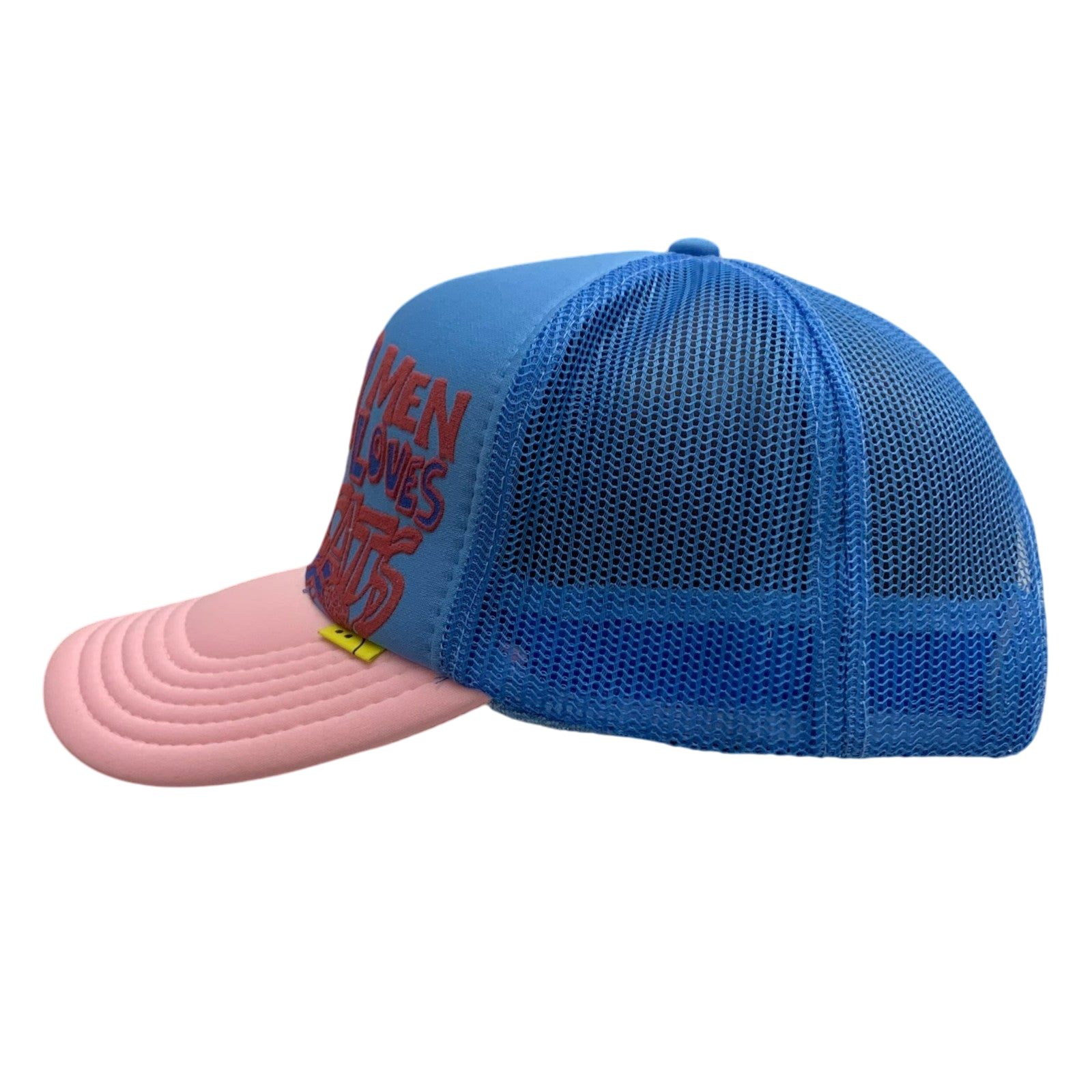 Kapital ‘Denim Men Loves Cats' Trucker Cap Blue/Pink thumbnail 3
