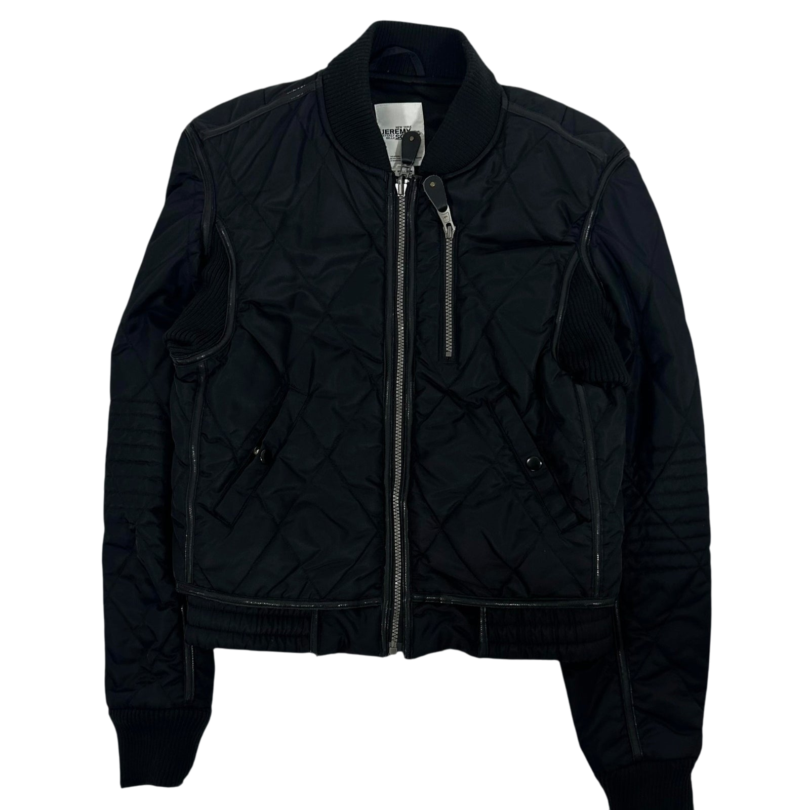 Rare Adidas x Jeremy Scott Quilted Bomber Jacket Black (Size S Womens) thumbnail 2