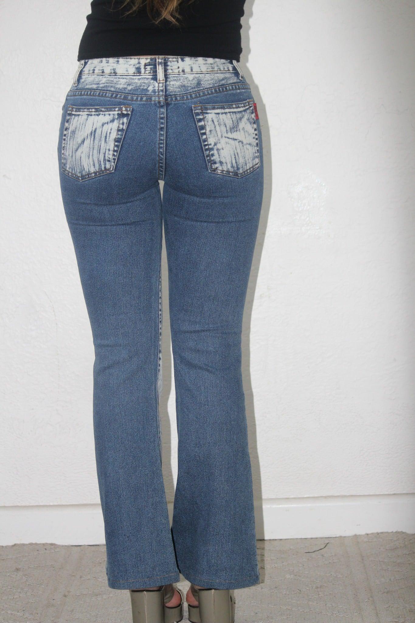 Dong Fang Li Geng Distressed Brush-Wash Flare Jeans thumbnail 3