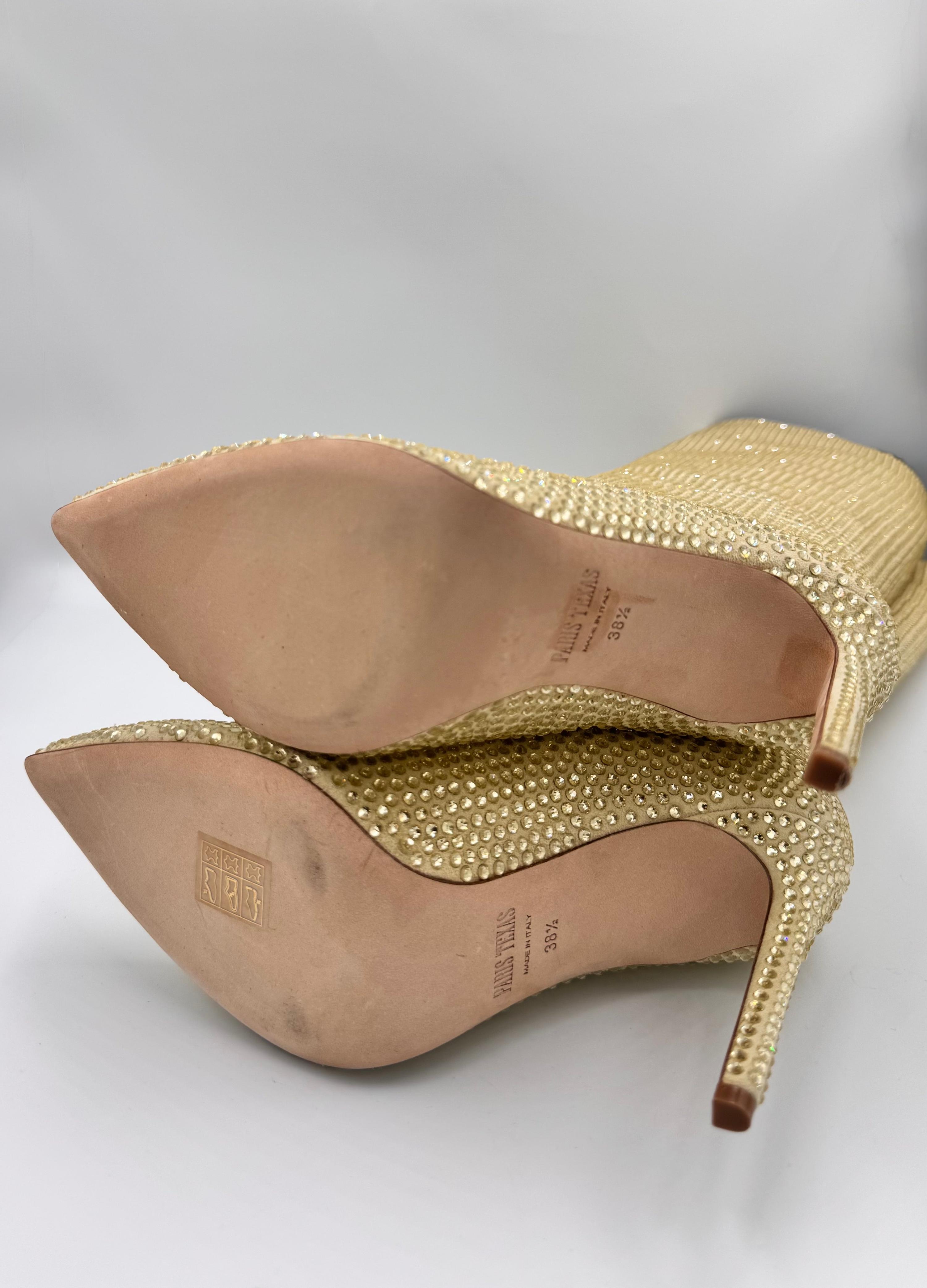 PARIS TEXAS Gold Rhinestone Boots Size 38.5 thumbnail 16