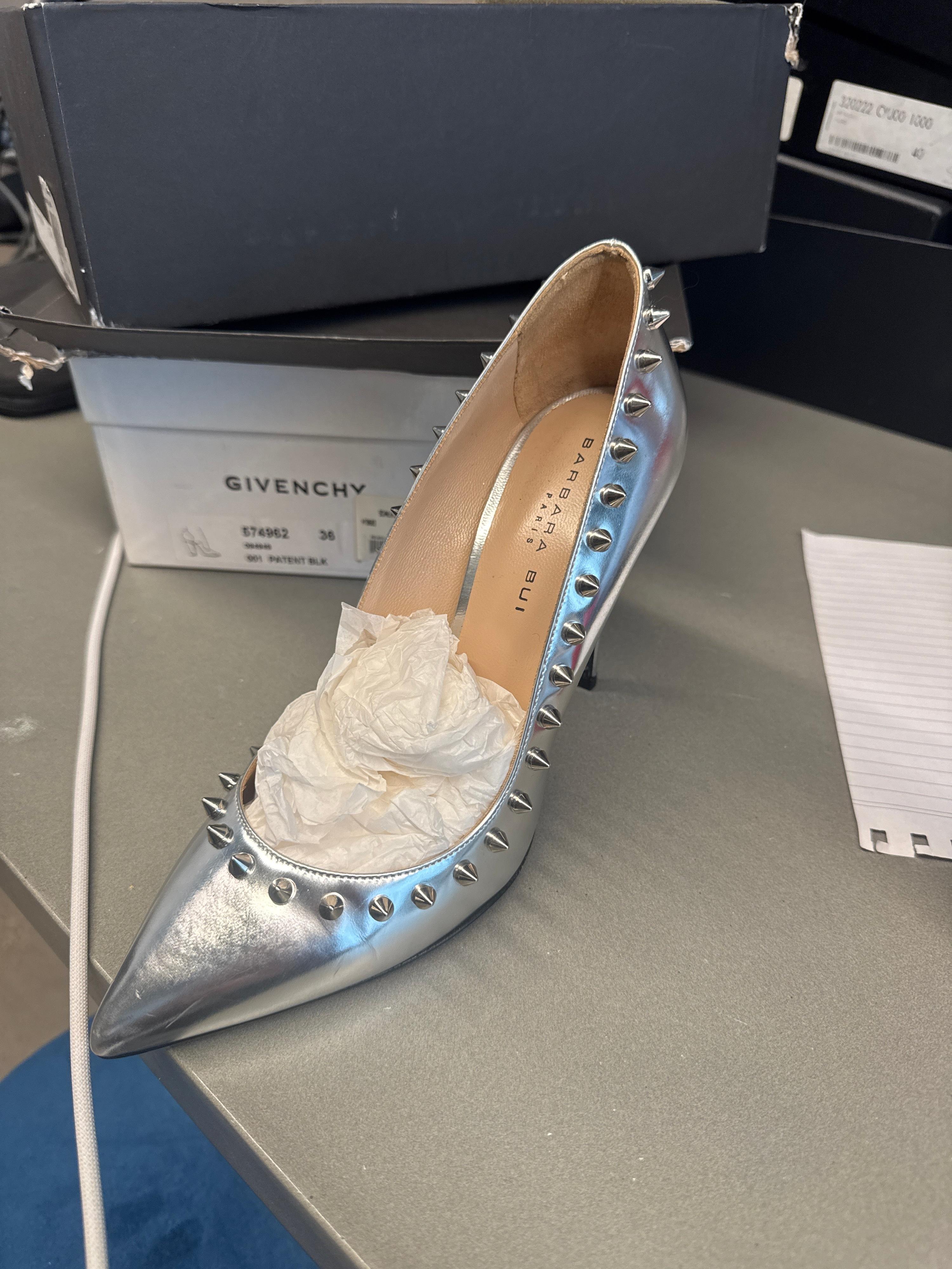 Barbara Bui Studded Pumps Silver (Size EU38)