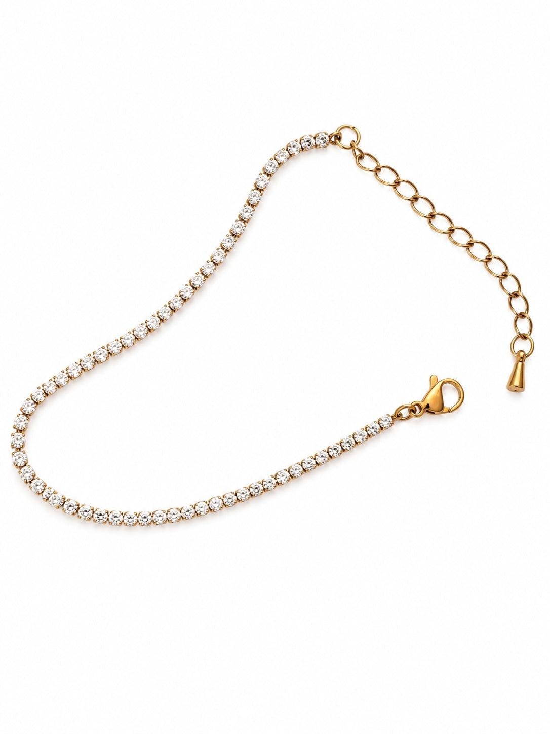 Beautiful Earth Gold Crystal Tennis Bracelet