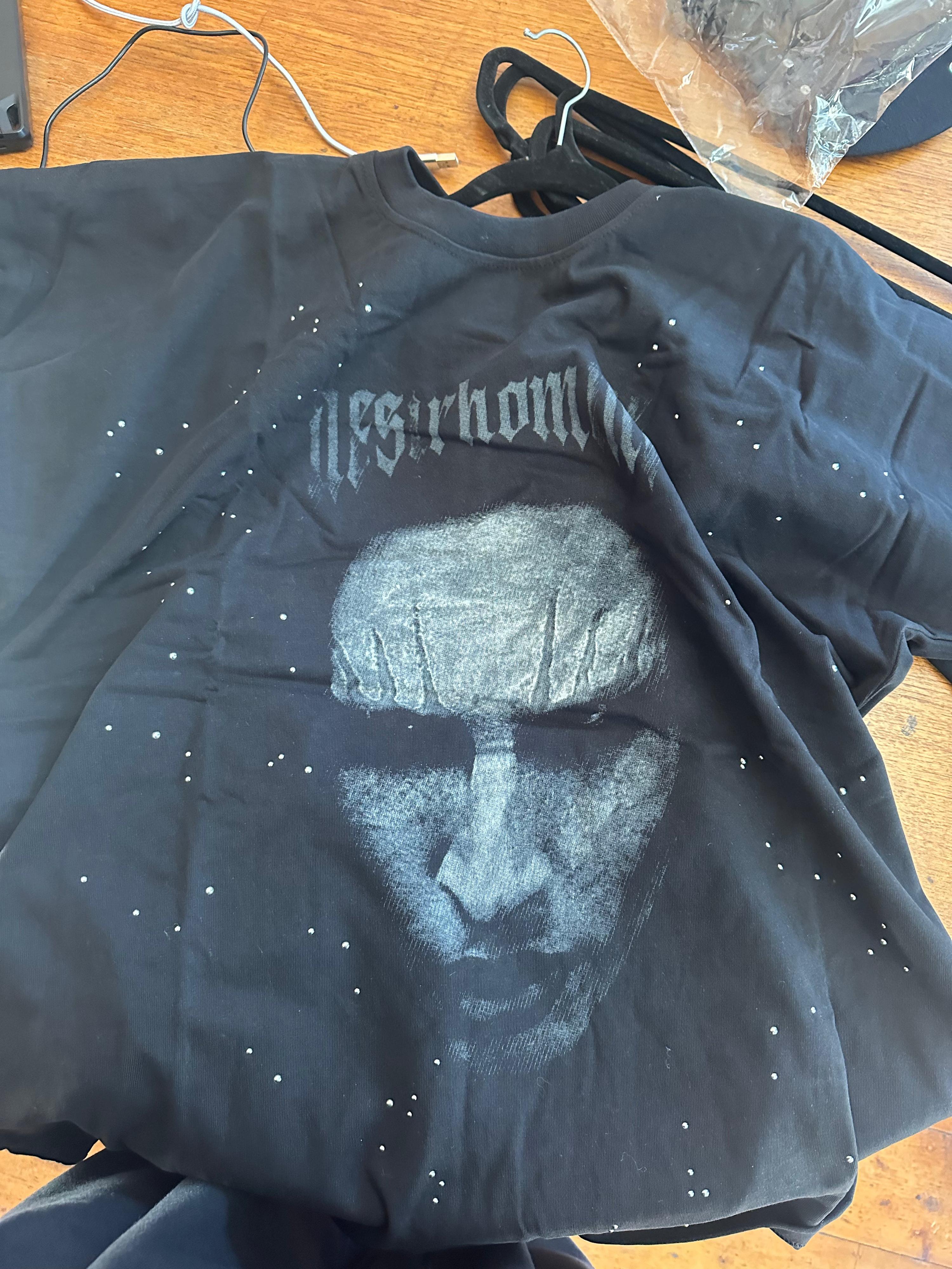 Aesir Studios Marilyn Rhinestone Oversized T-Shirt Black (Size 1/S-M)