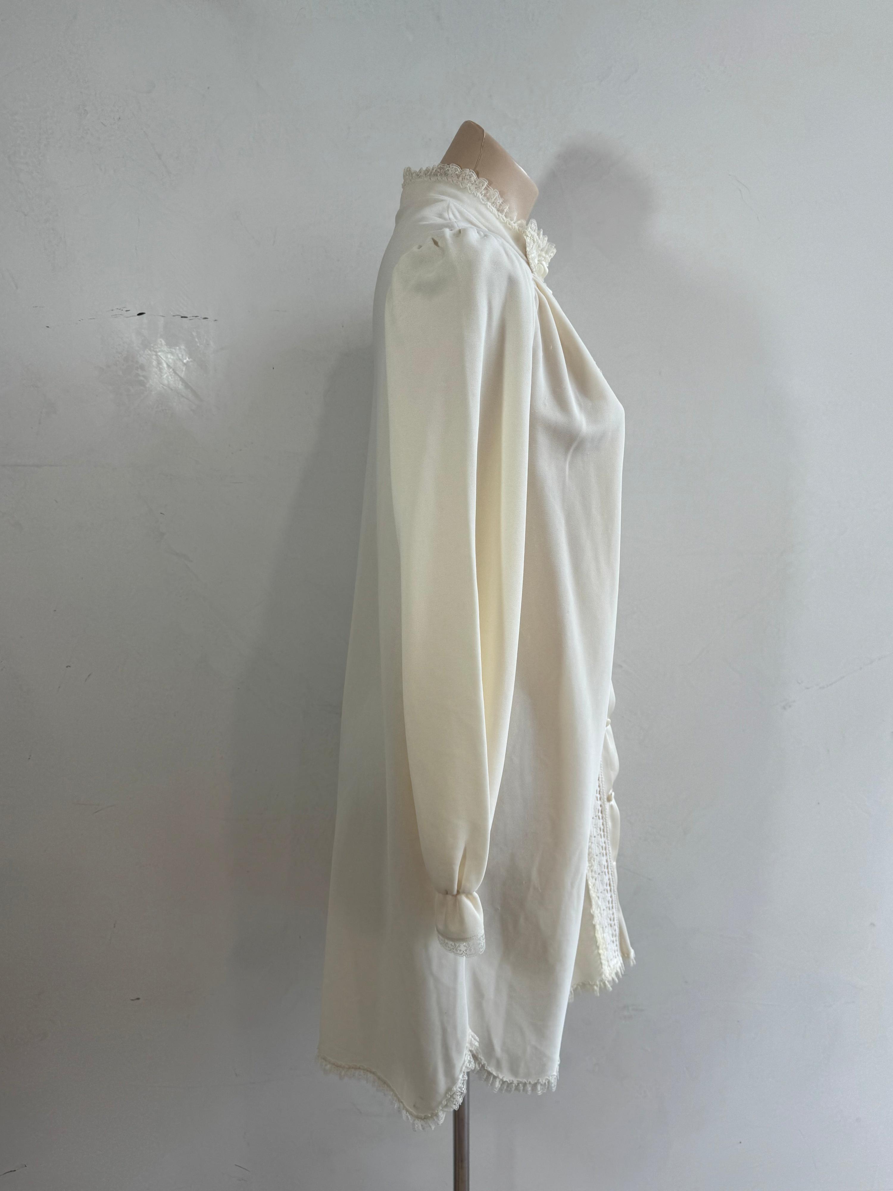 Vintage Diamond Cut beige bed Shirtdress thumbnail 4