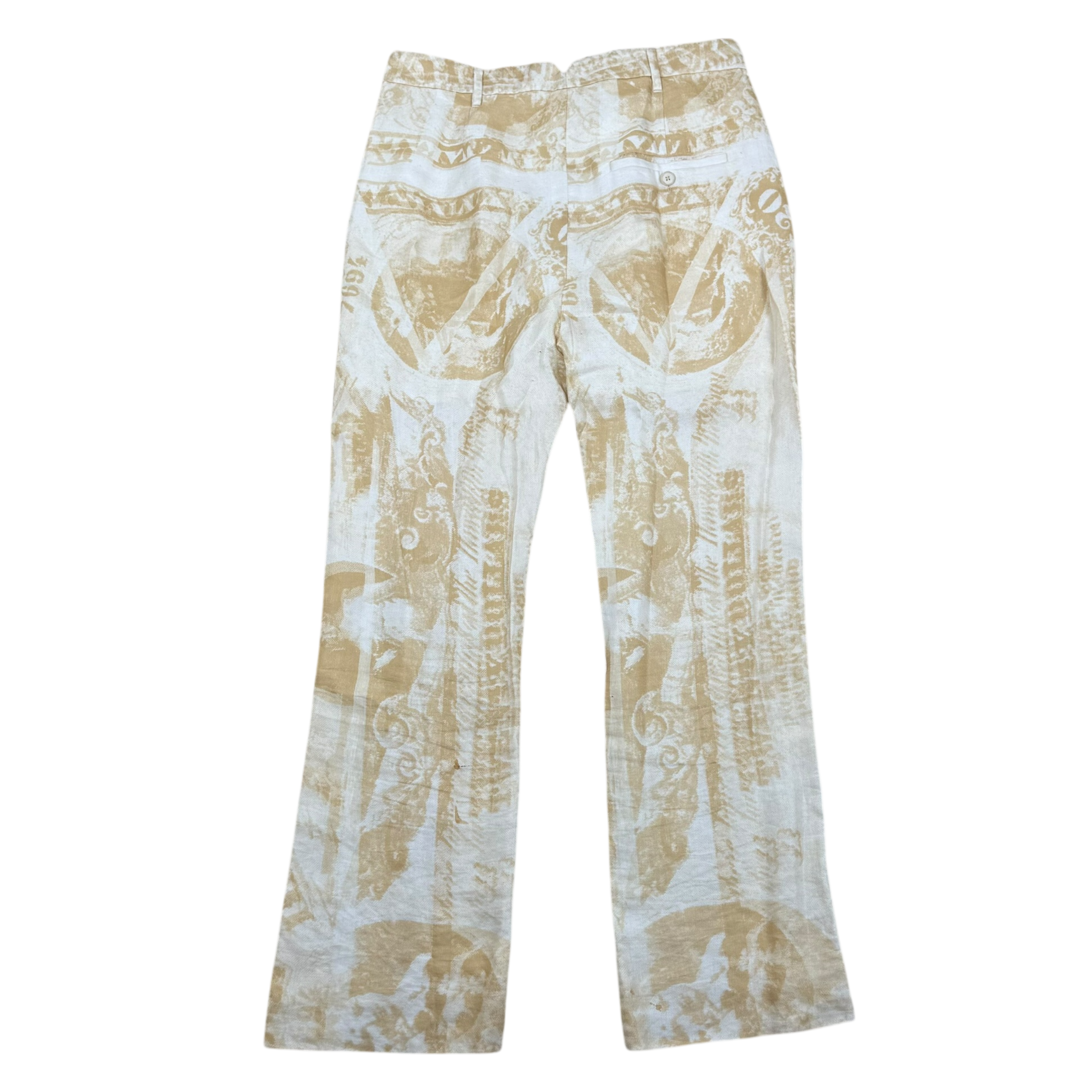 Acne Studios SS13 Karma Currency Linen Blend Pants Yellow/White (Size 36) thumbnail 3