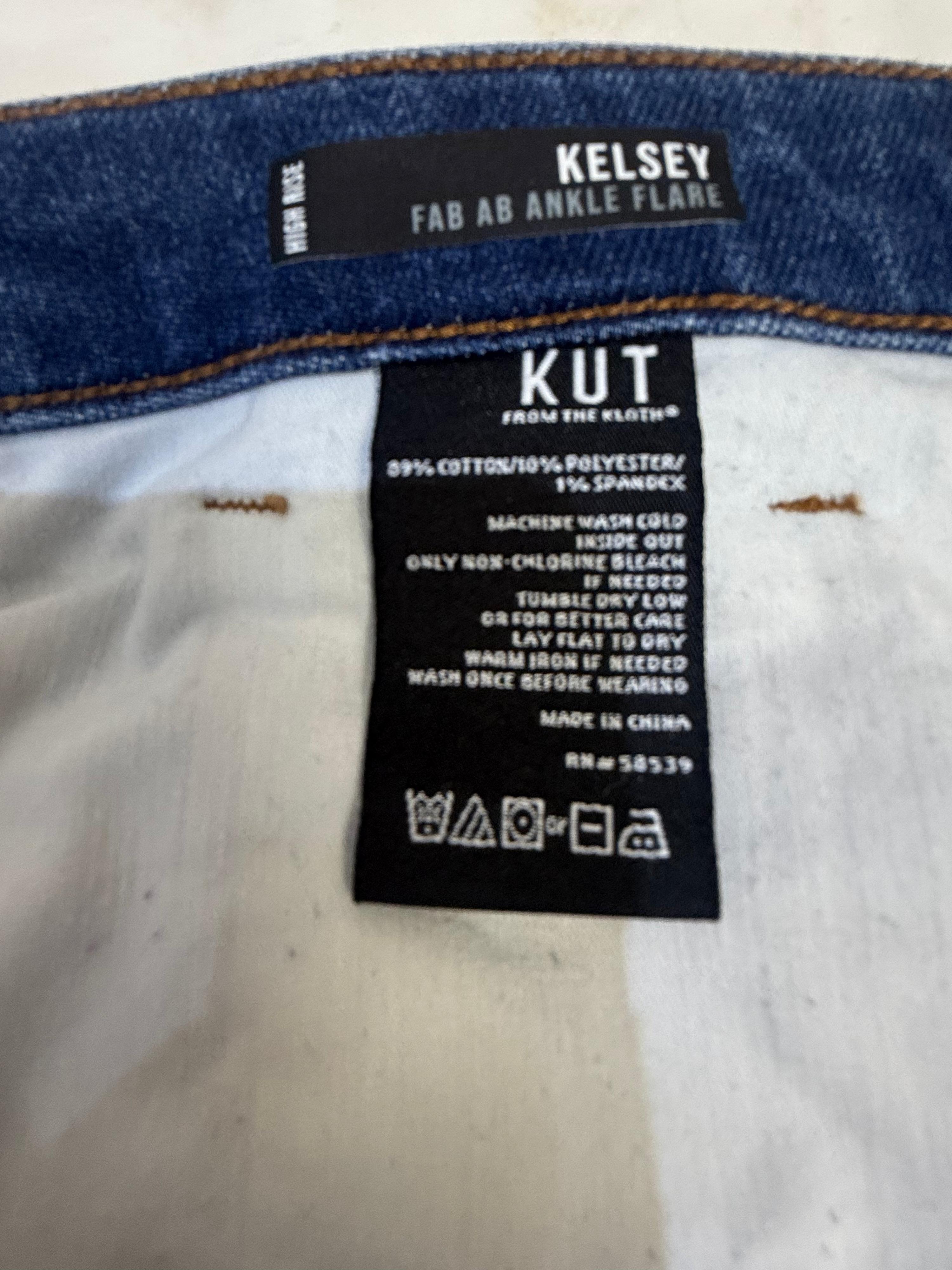 Kut From The Kloth Blue Kelsey Ankle Flare Jeans 14 thumbnail 2