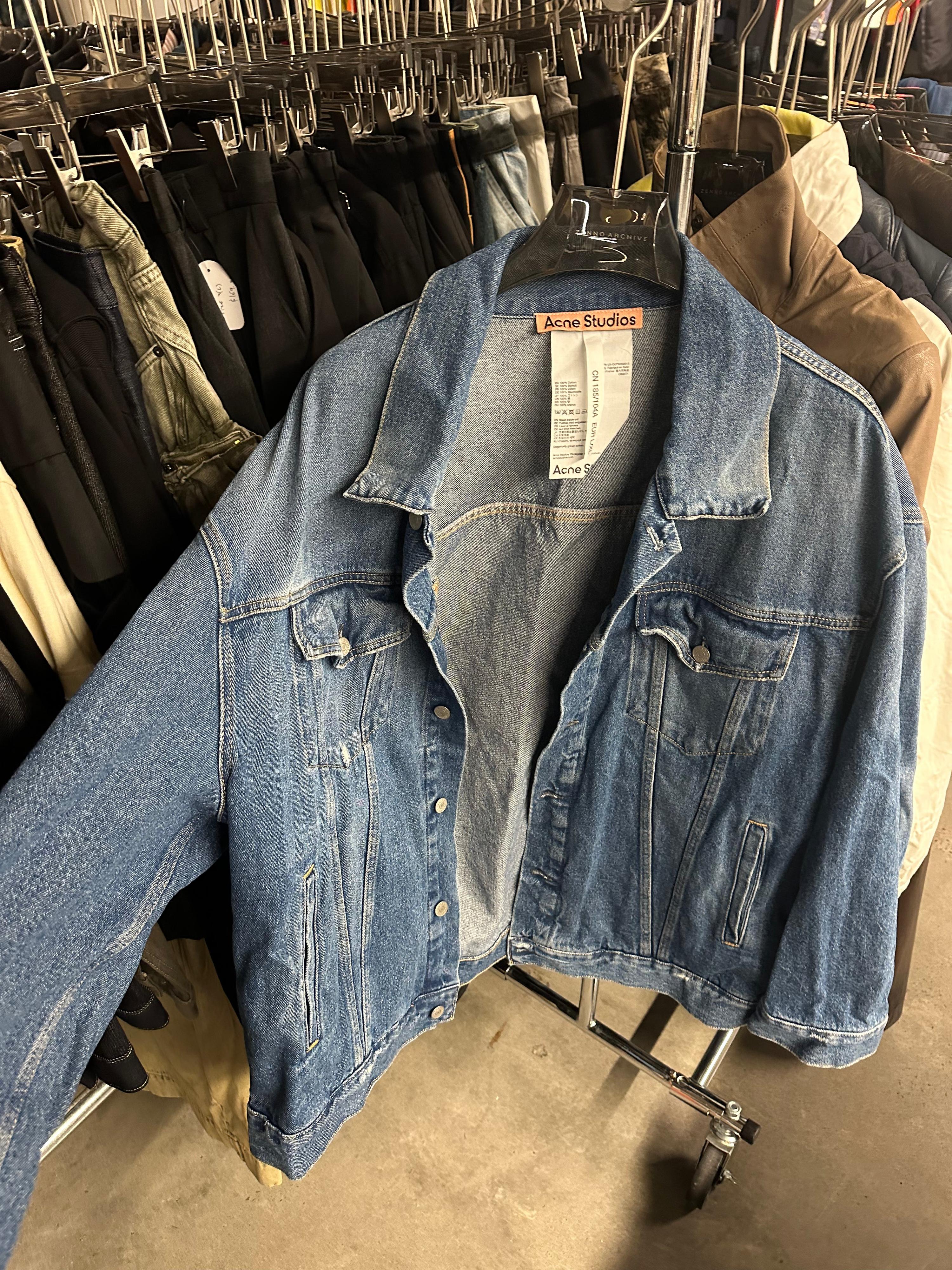 Acne Studios Oversized Distressed Denim Trucker Jacket (Size L/XL)