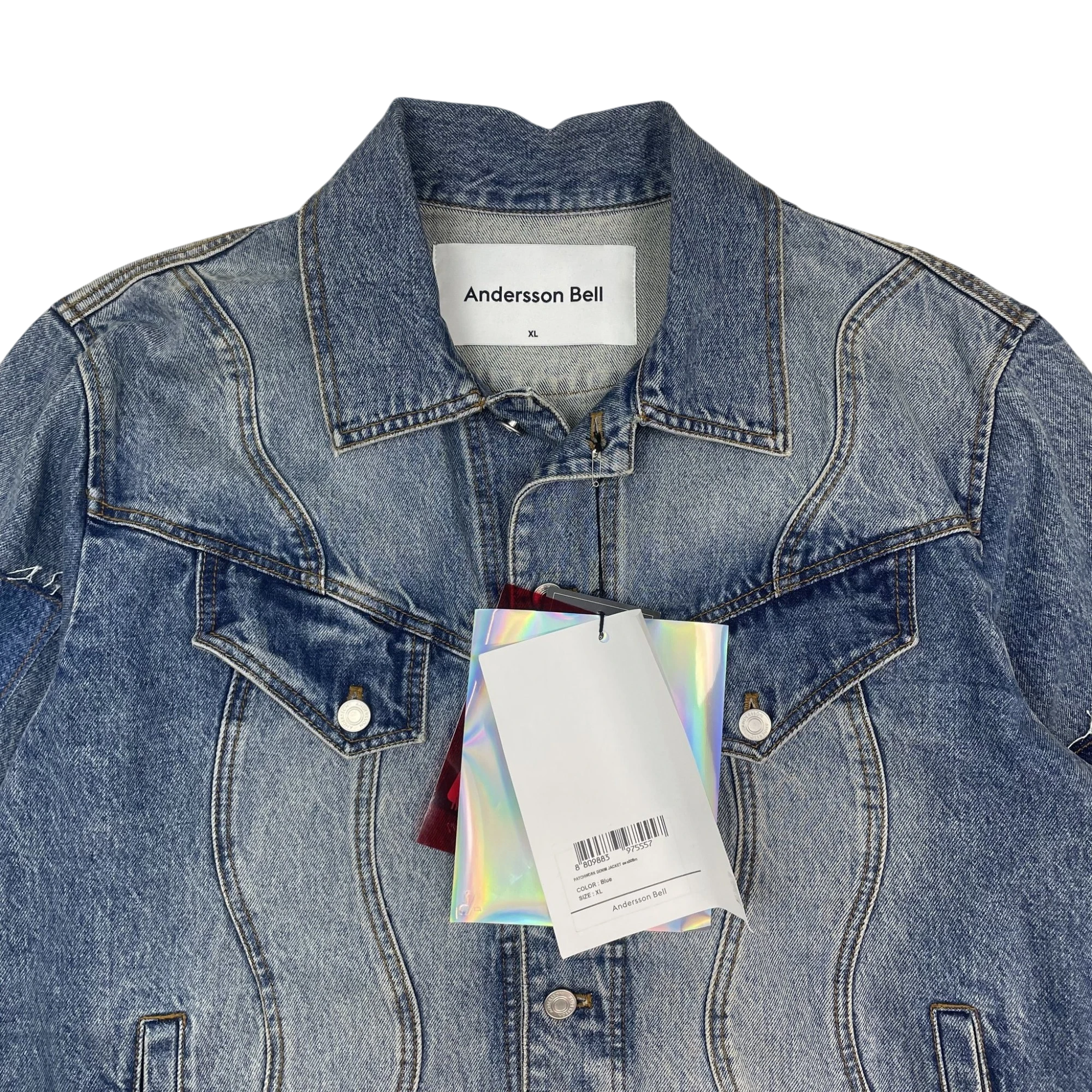 Andersson Bell Patchwork Denim Jacket Blue Multi (Size XL) thumbnail 4