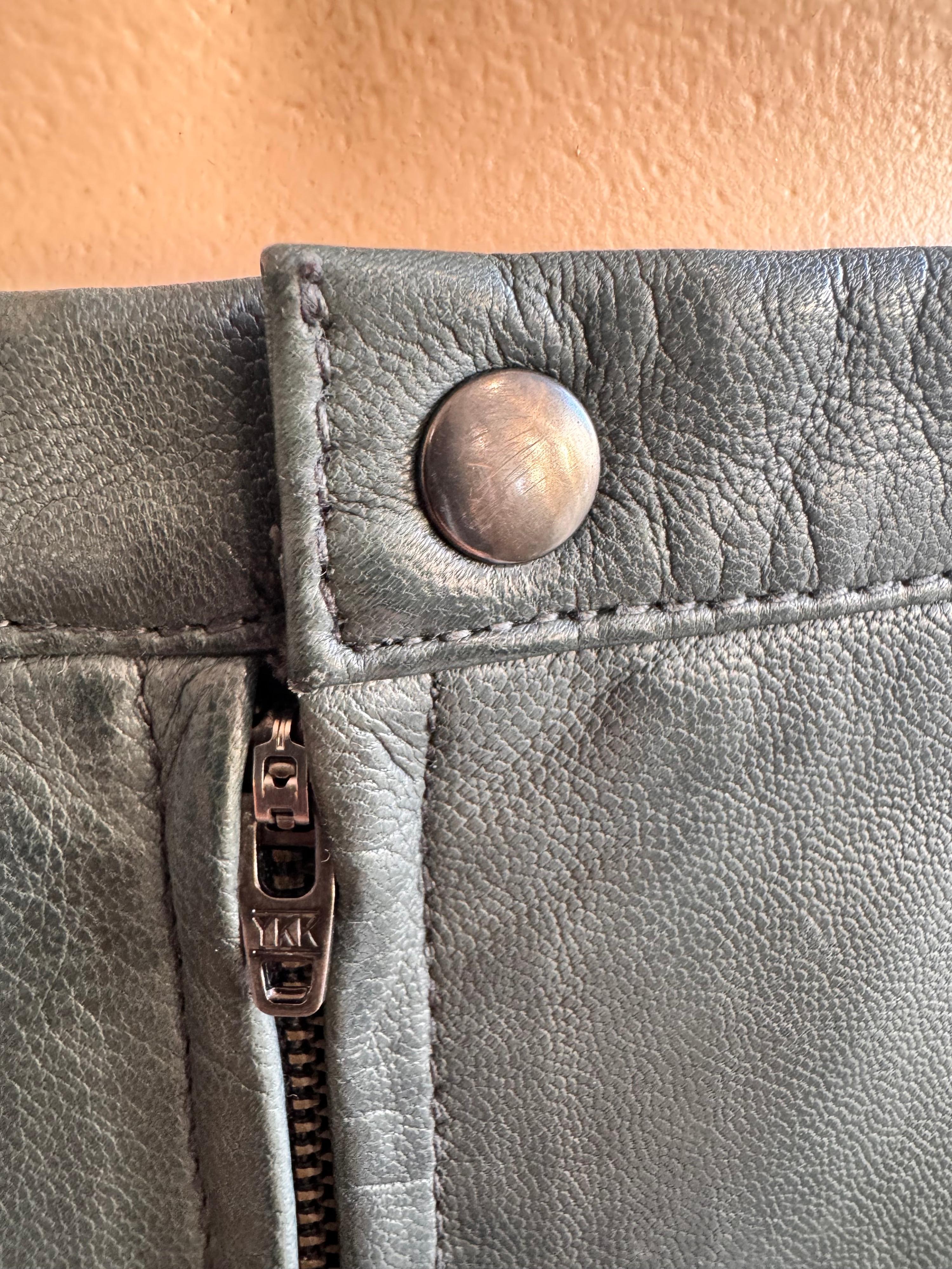 Ryder Teal Leather Skirt - size 10 thumbnail 5