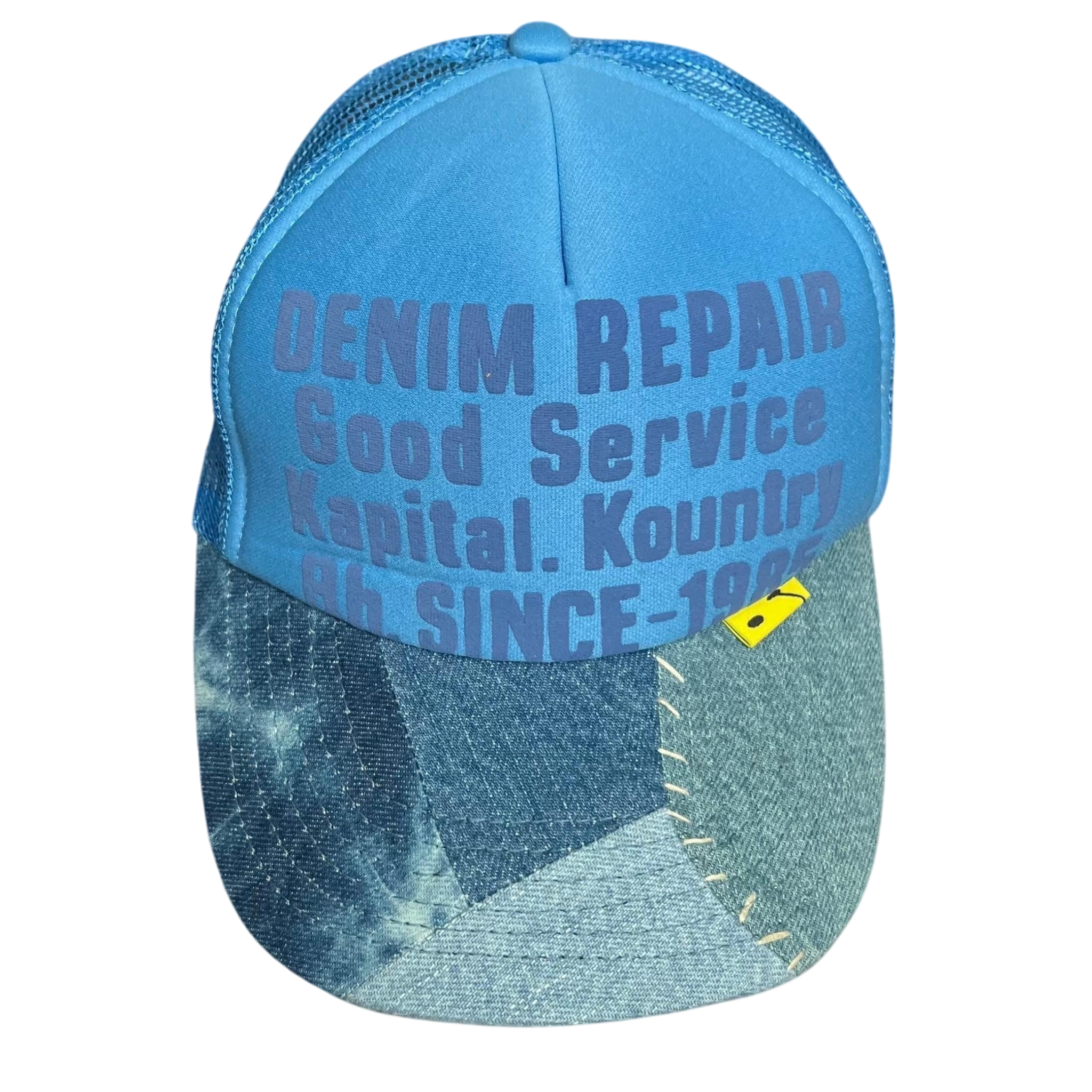 Kapital ‘Denim Repair Service’ Denim Reconstruction Trucker Cap Blue/Blue thumbnail 3