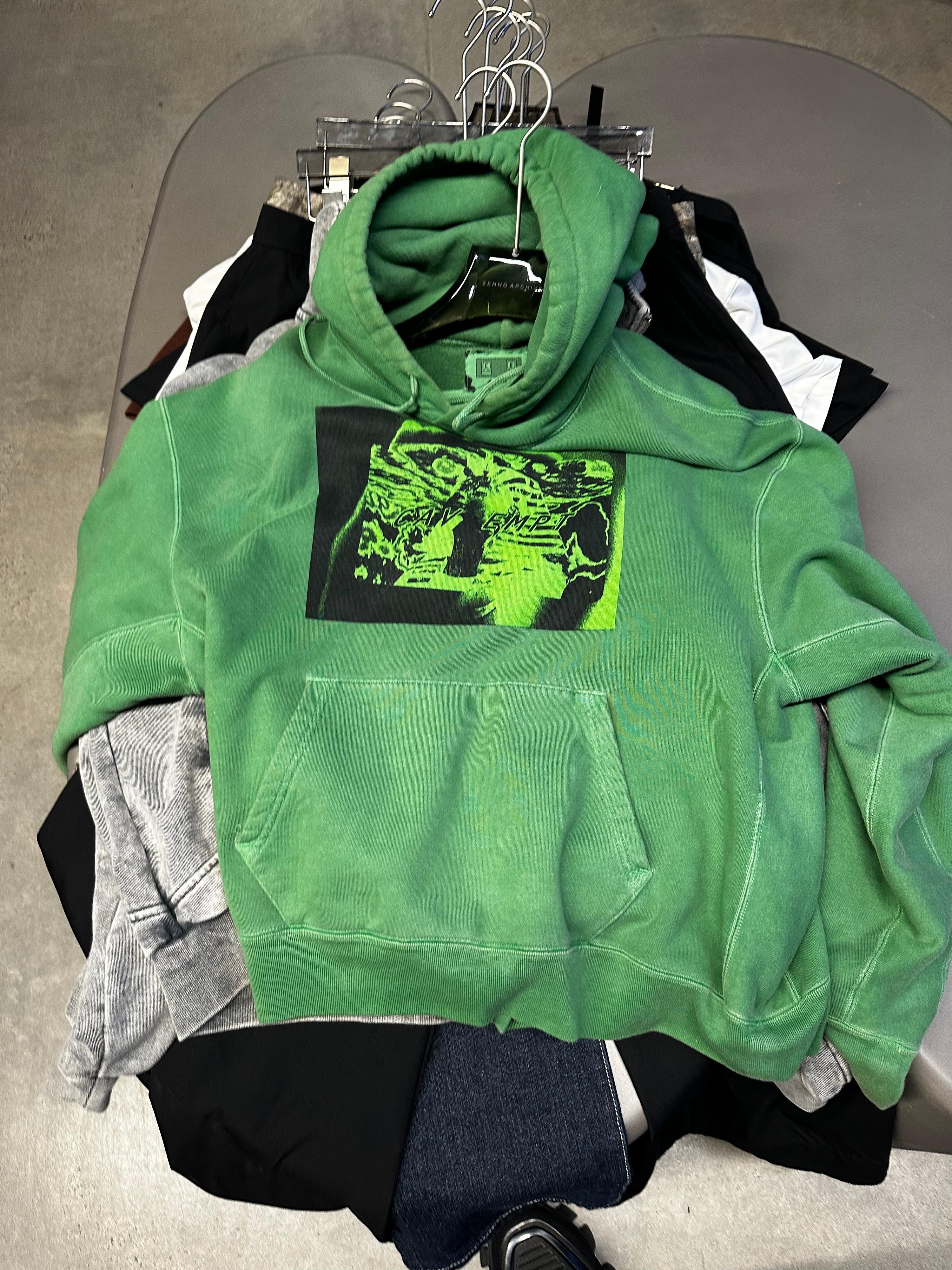 Cav Empt Tut Card Overdyed Hoodie Green (Fits M/L)