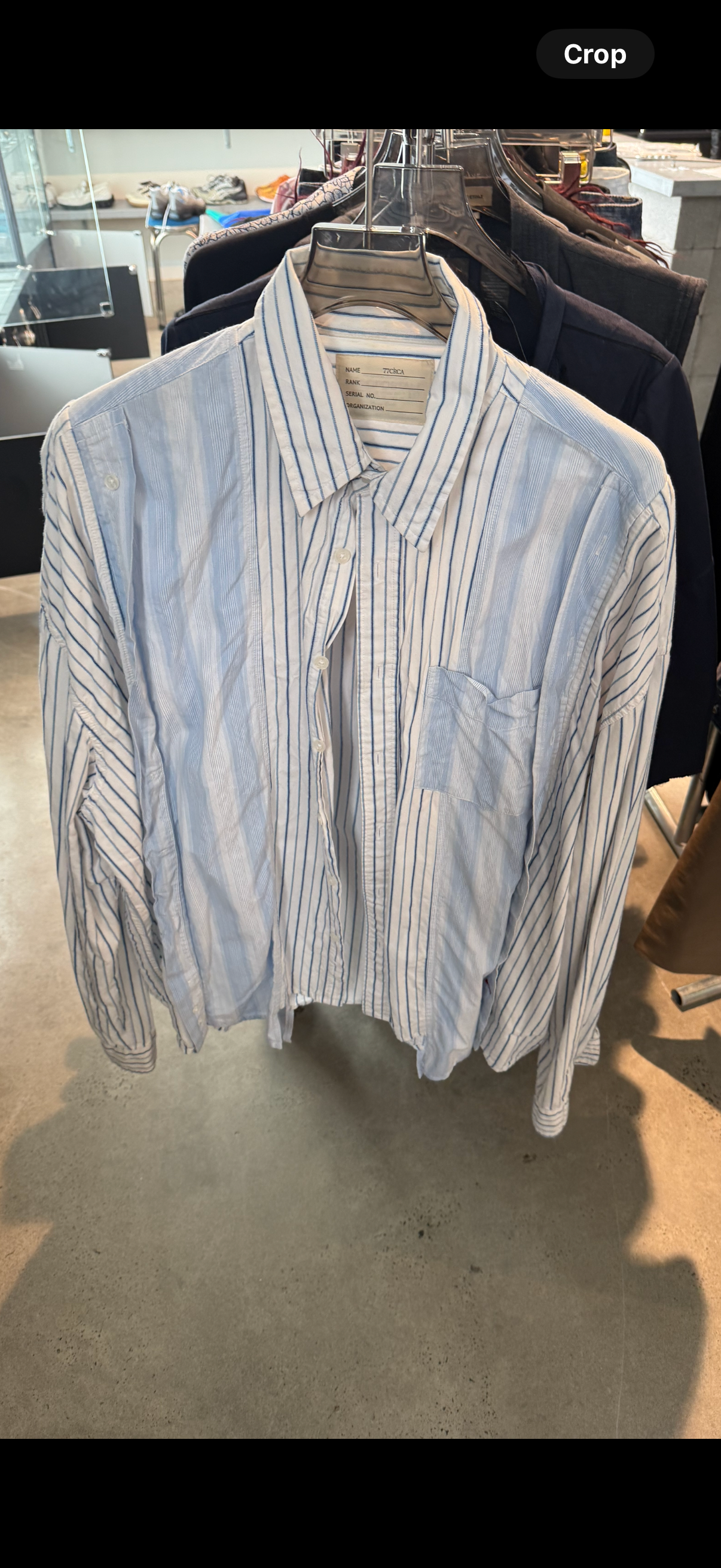 77Circa Oversized Remake Striped Shirt Blue/White (One Size)
