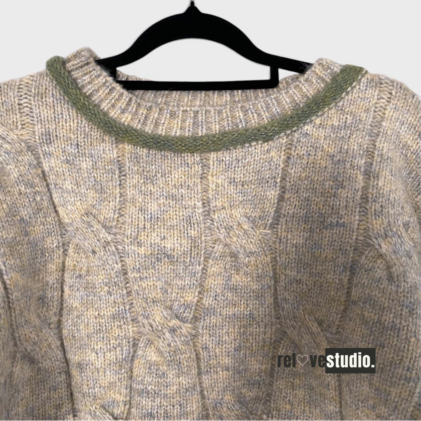 EBBY AND I SUMMIT CONTRAST KNIT SWEATER IN SAGE thumbnail 3