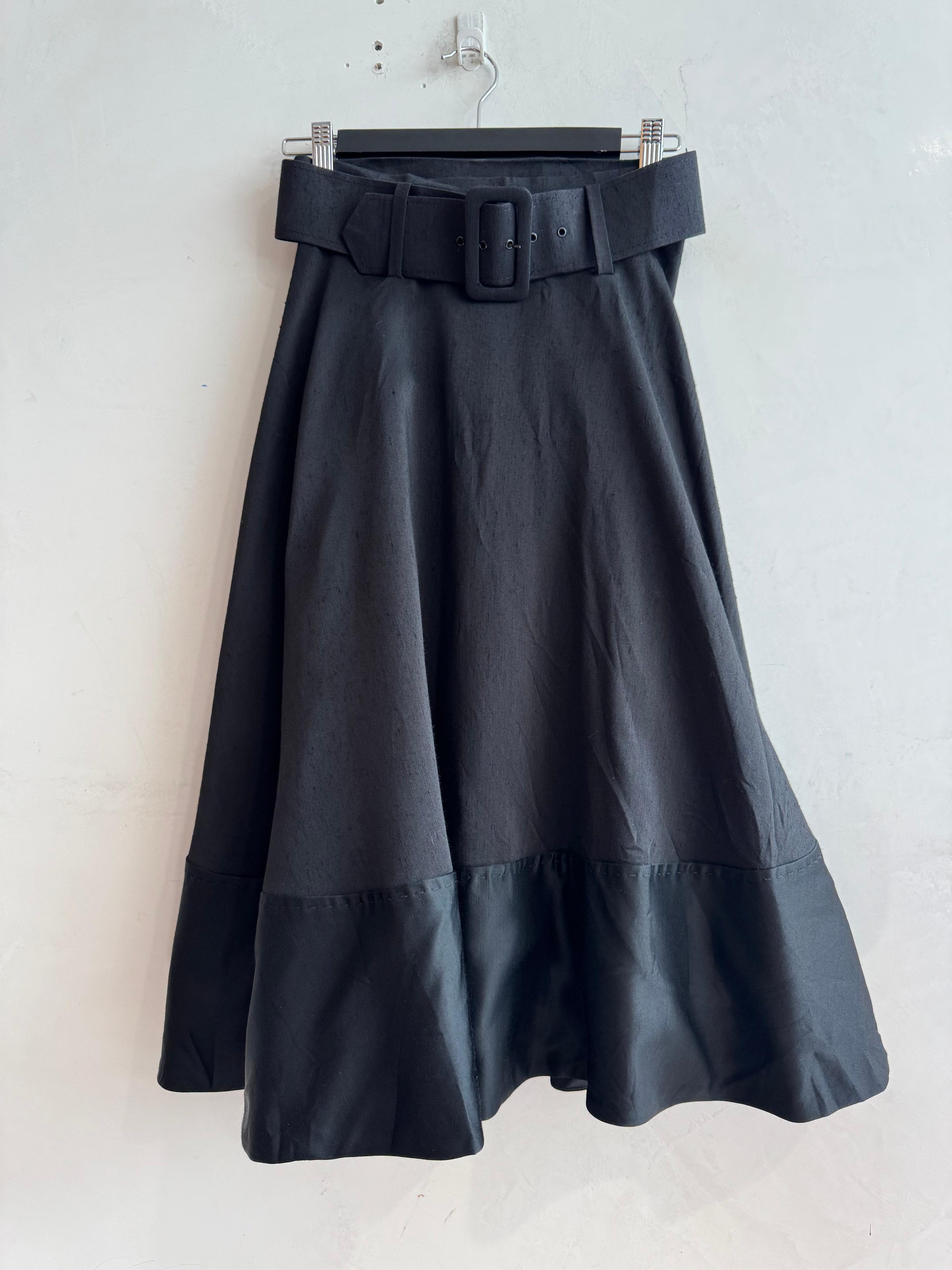 Coast Black Midi Skirt with Belt - size 8