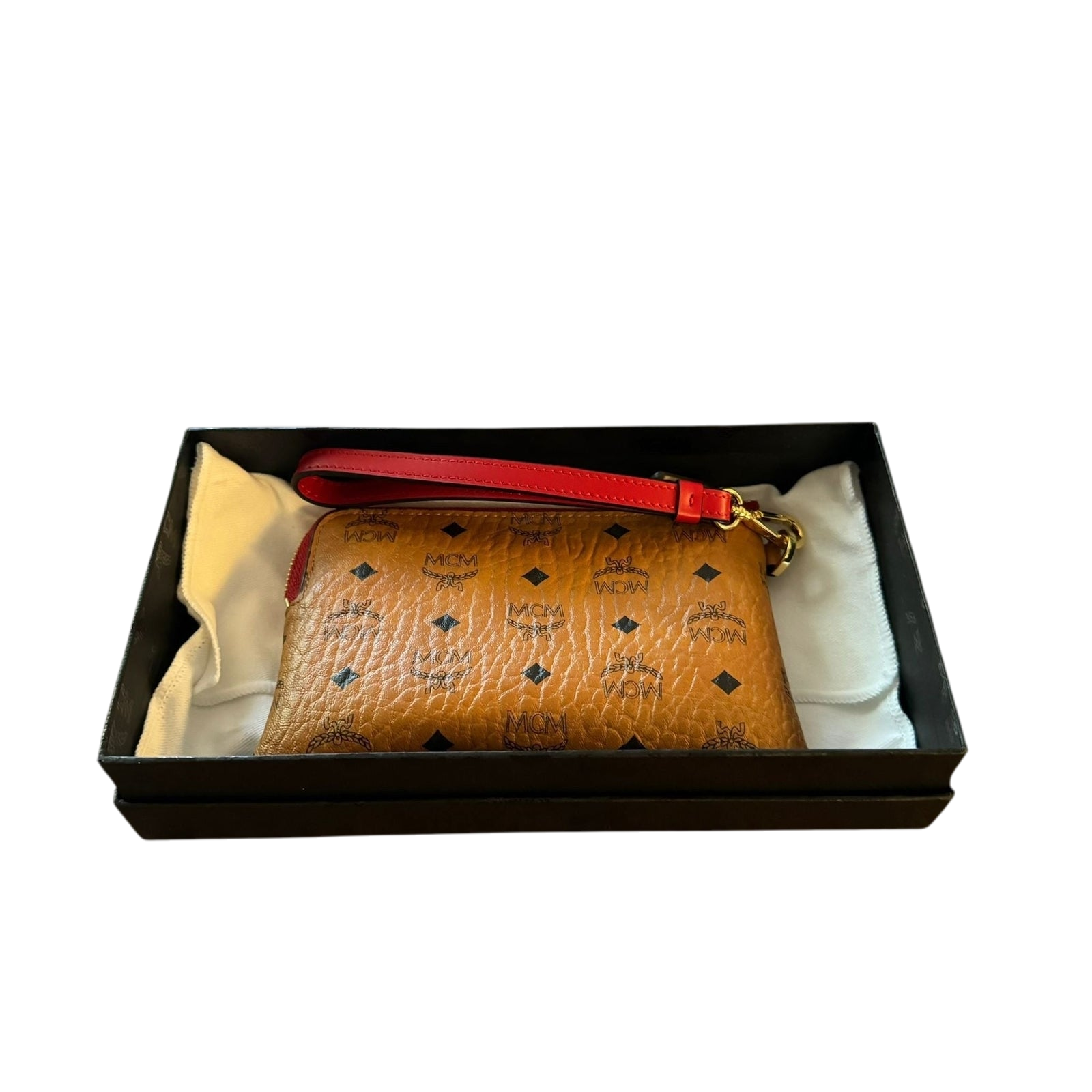 MCM Visetos Pattern Tan Leather Pouch / Wallet thumbnail 3