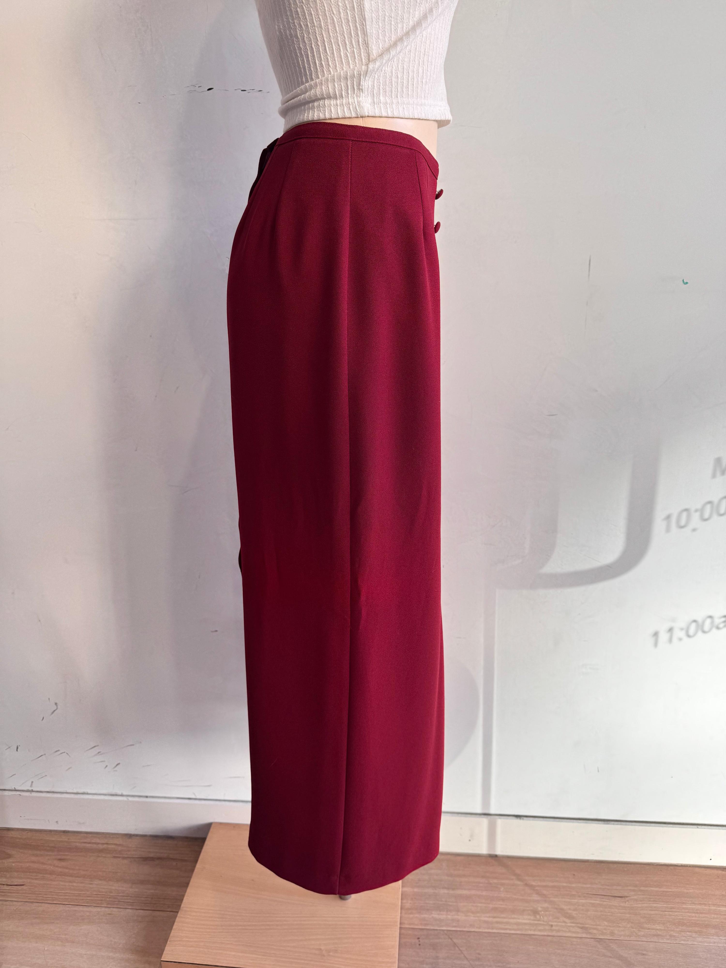 Vintage Jacqui E Red Maxi Skirt With Slits - size M thumbnail 5