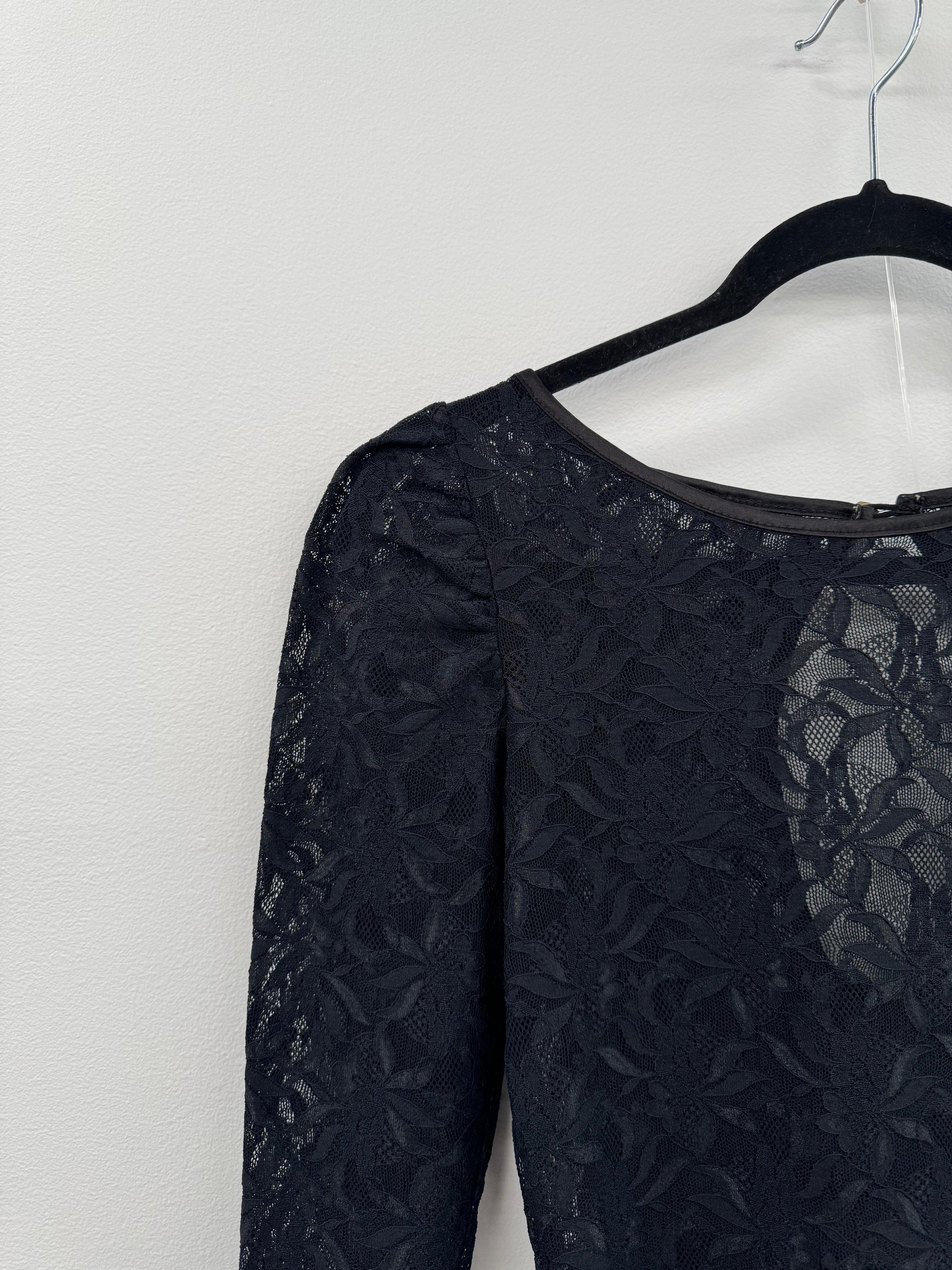 Rosebud Black Lace Top - Size S thumbnail 3