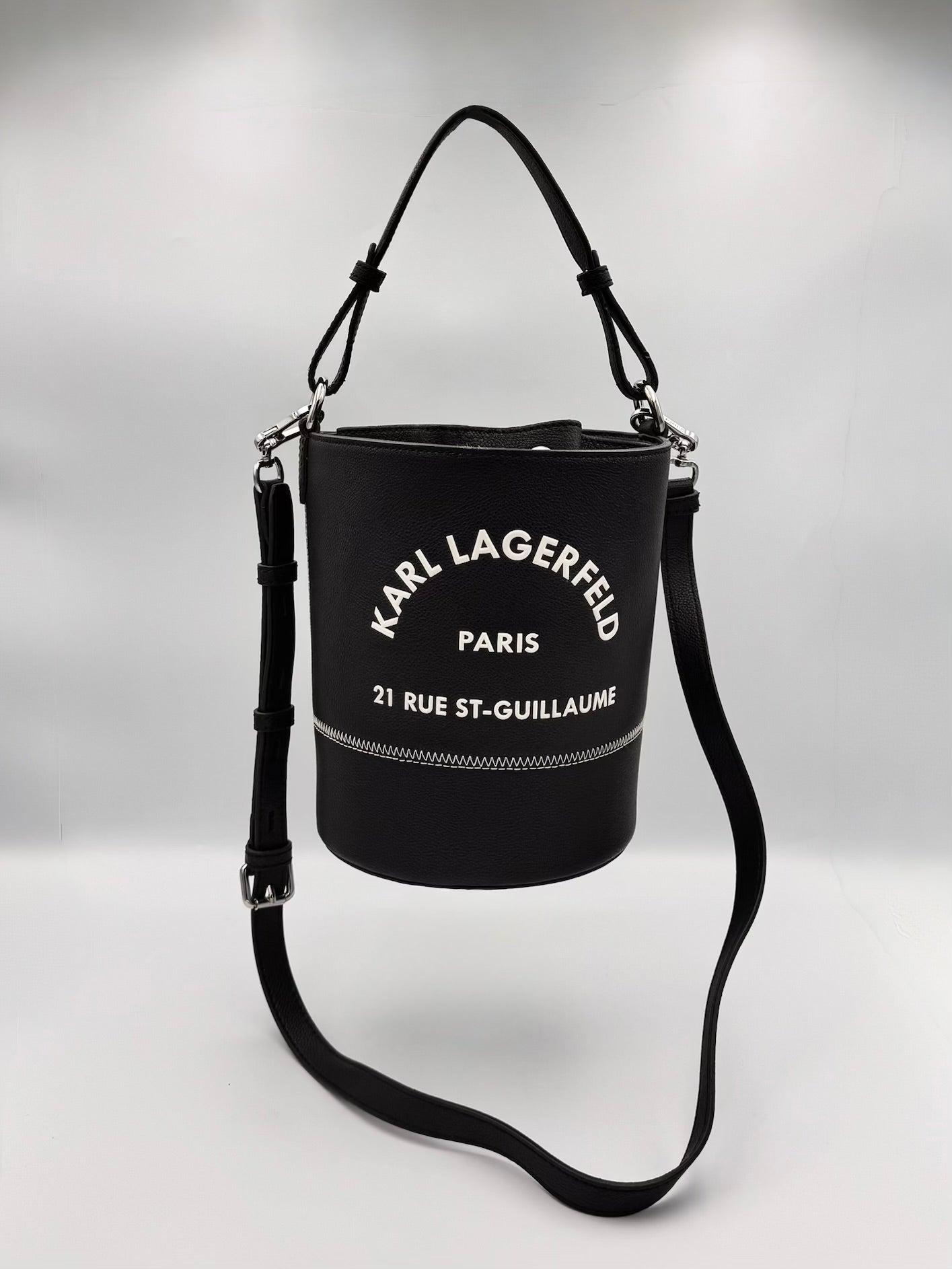 KARL LAGERFELD Black Leather Bucket Bag thumbnail 2