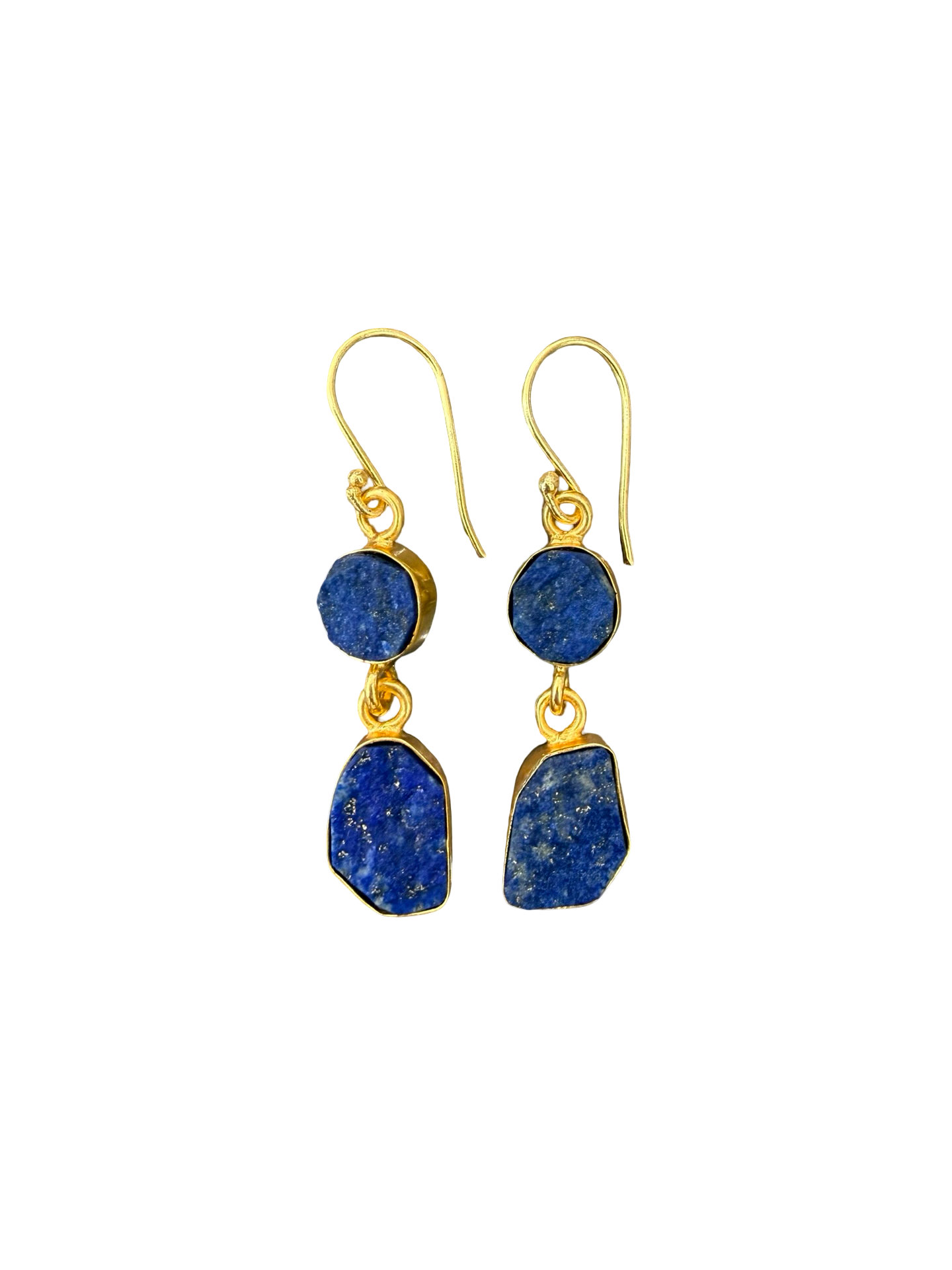 Gemajesty Two Drop Blue Raw Stone Earrings