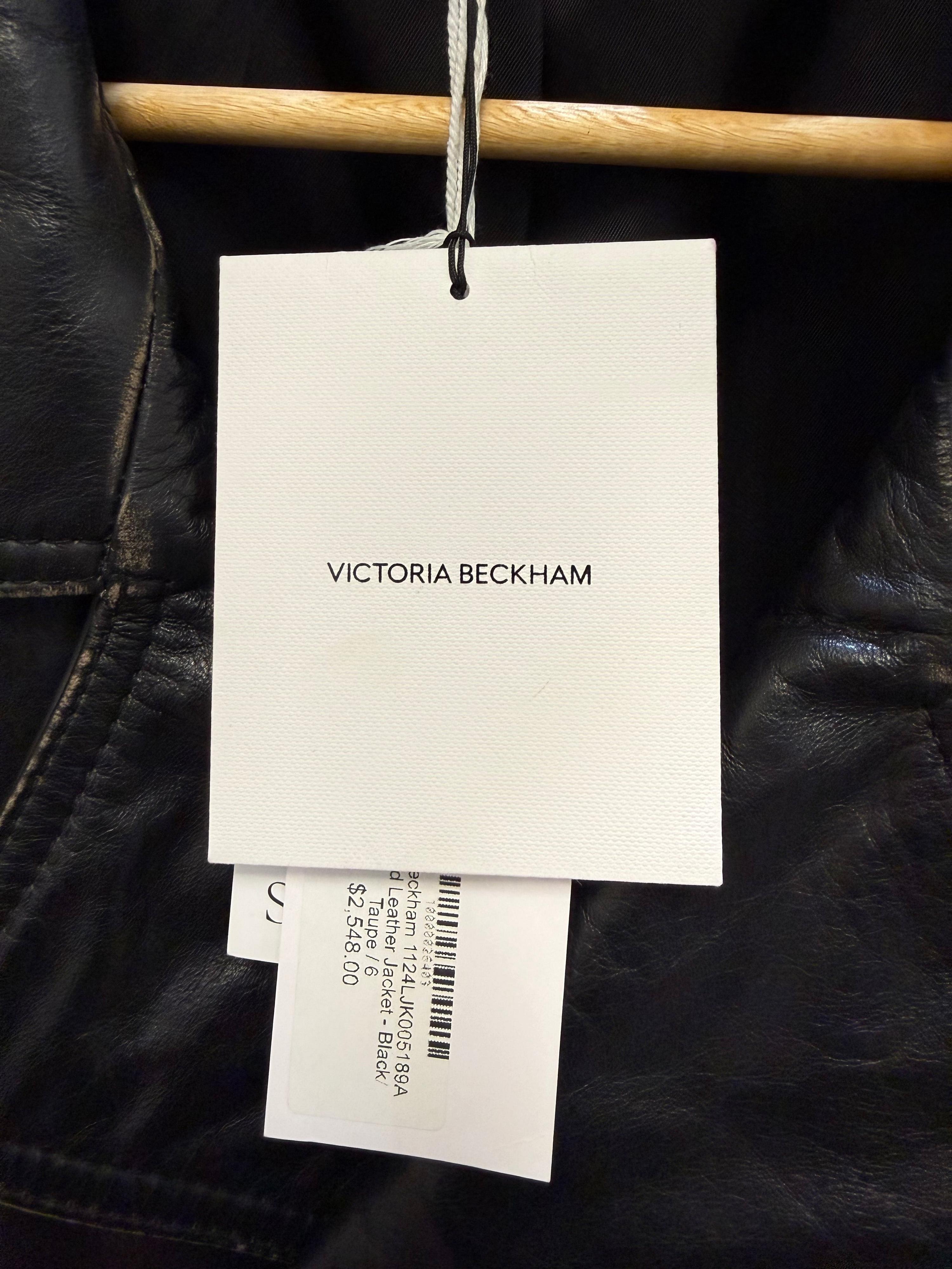 Victoria Beckham Brown Leather Jacket 6 BNWT thumbnail 3