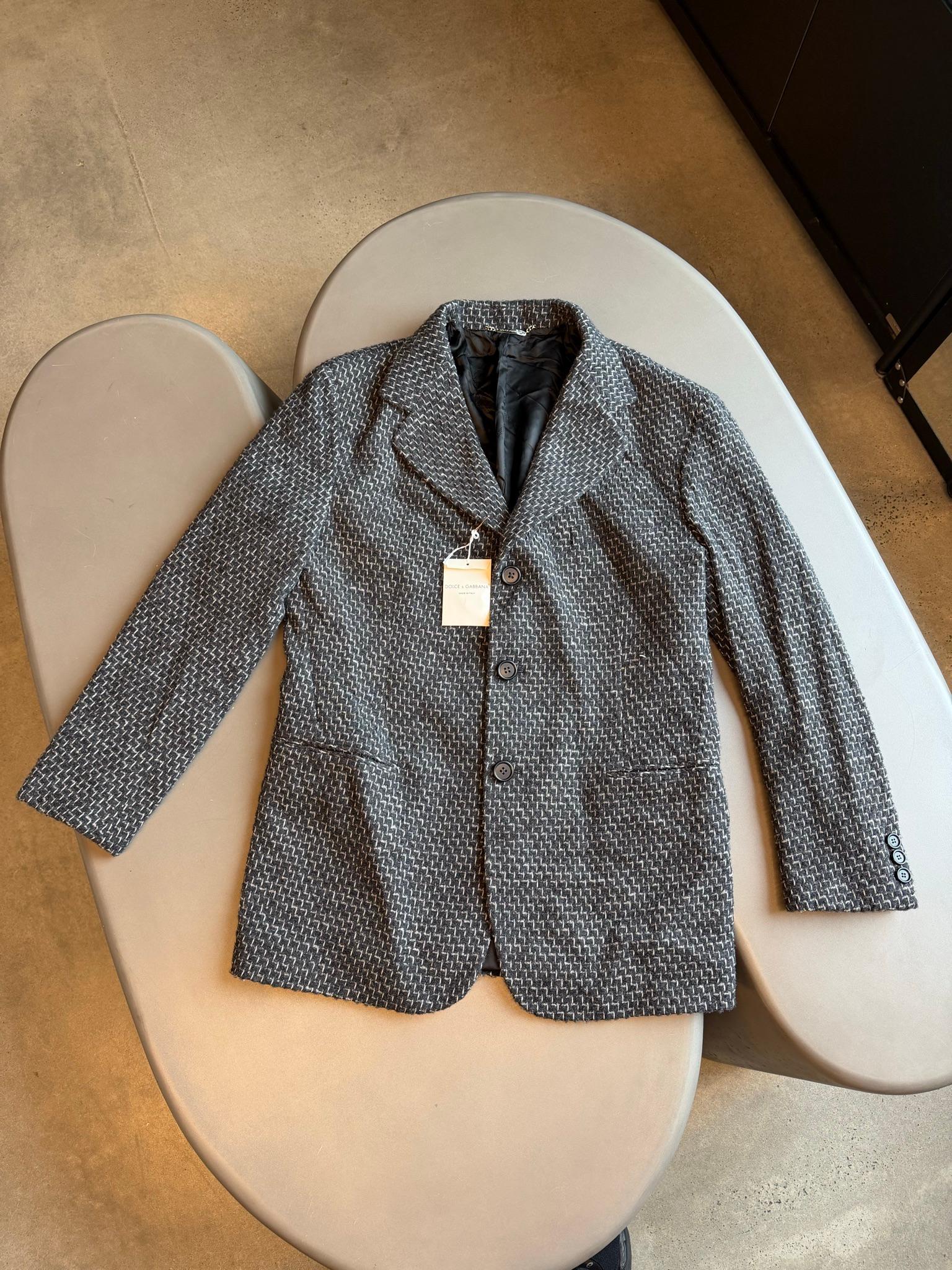 Dolce & Gabbana Tweed Blazer Grey (Size 54)