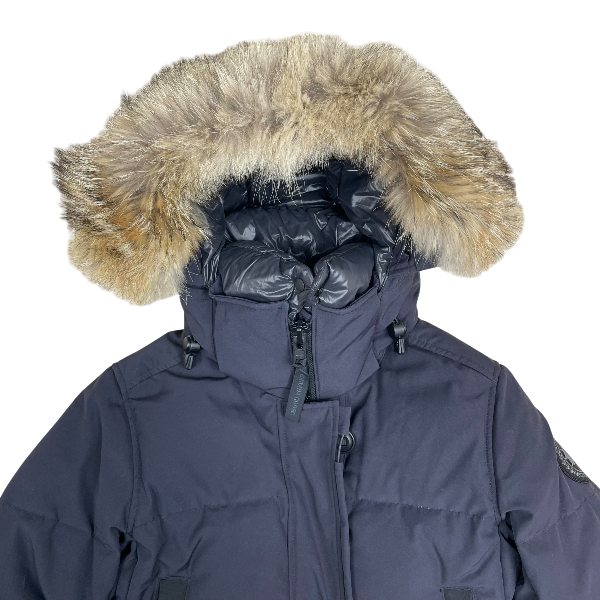Canada Goose Aldridge Fur Trim Down Coat Navy (Size M Womens) thumbnail 2