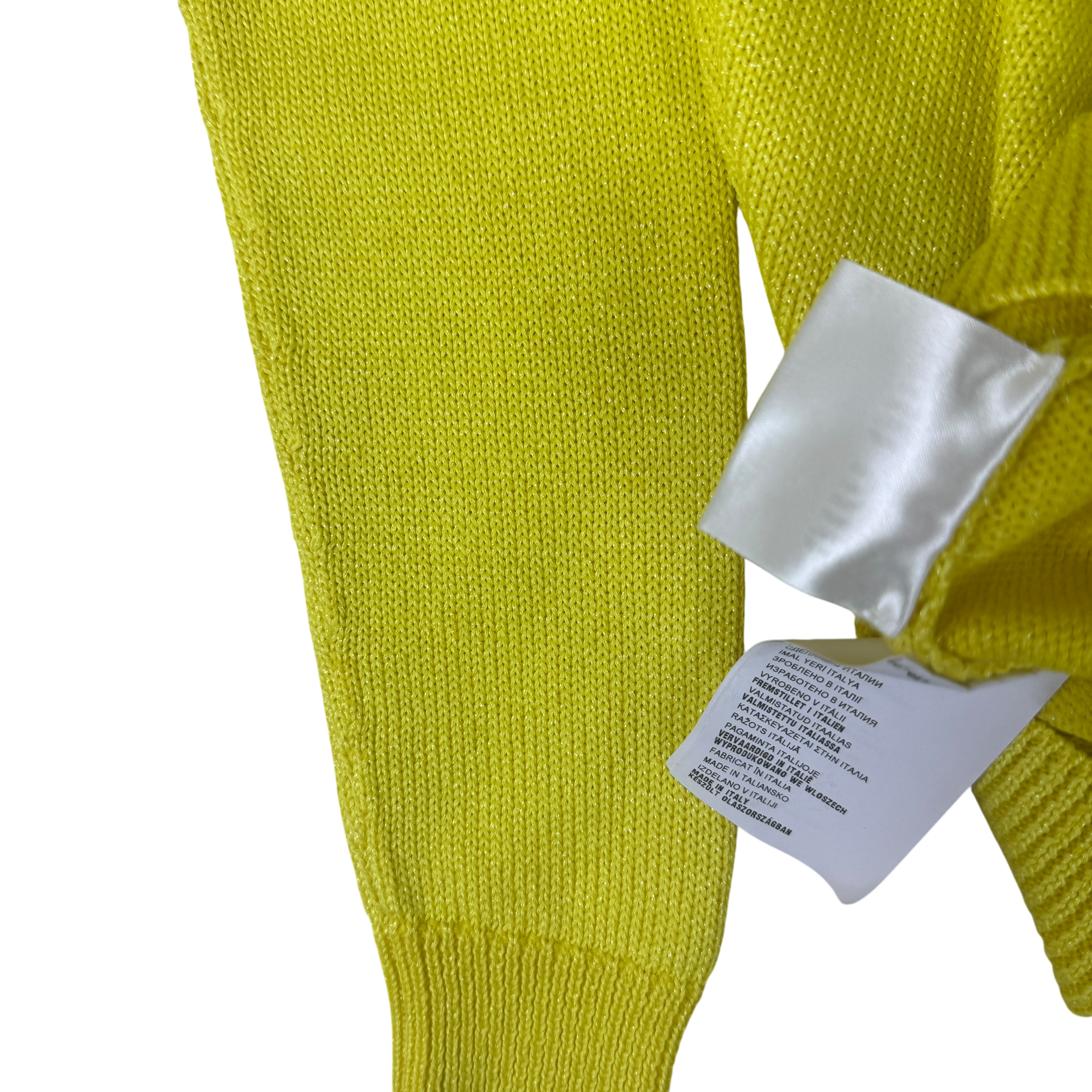 Miu Miu Yellow Sparkly Cropped Knit (Size 40) thumbnail 10
