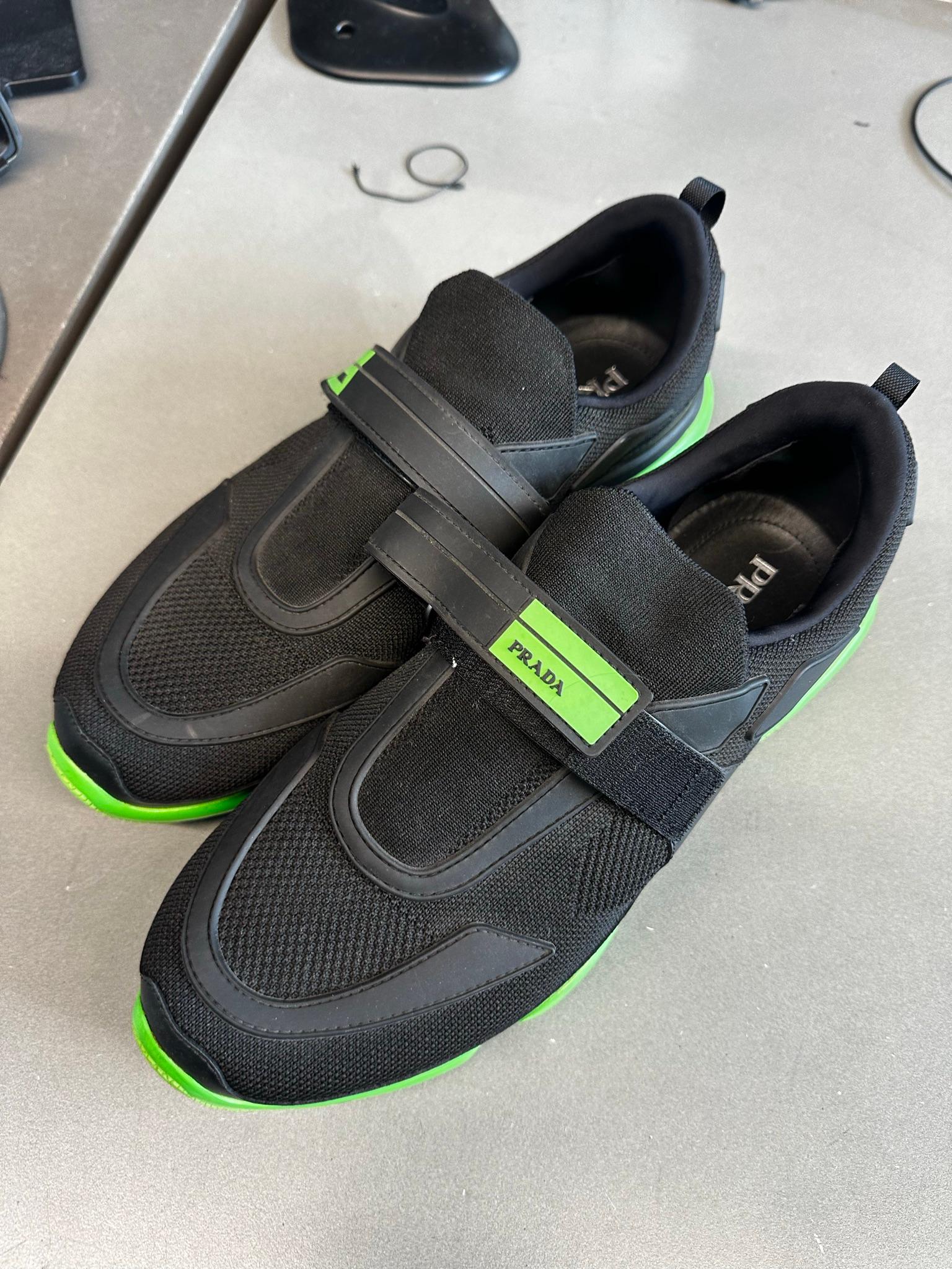 Prada FW18 Cloudbust Strap Sneakers Black/Green (Size US11/UK10)