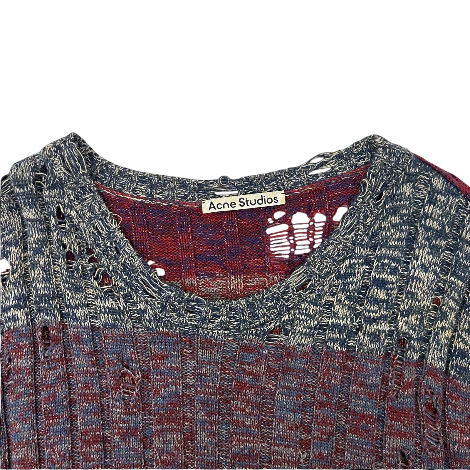 Acne Studios Karlos Distressed Melange Knit Sweatshirt (Fits L-XL) thumbnail 2