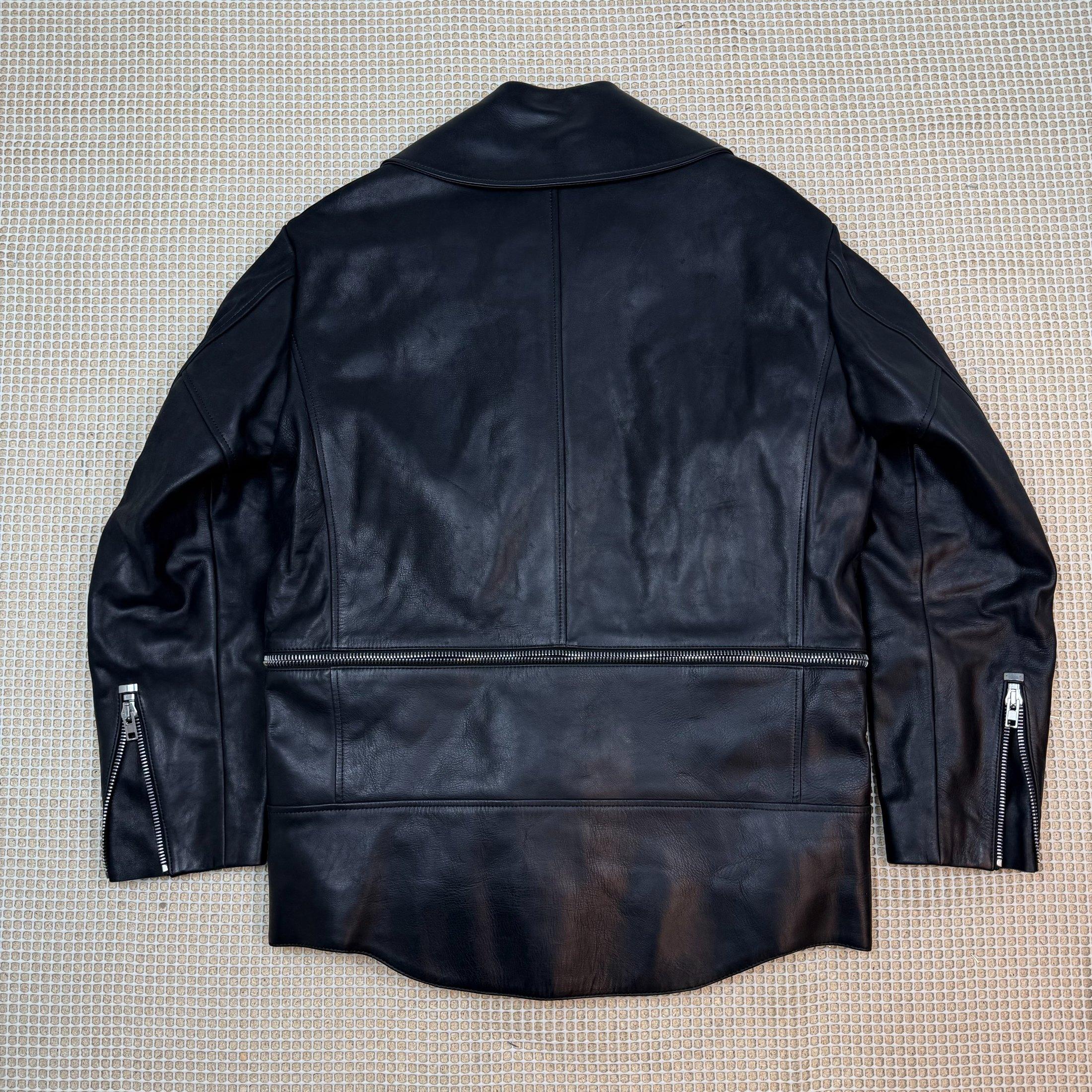 Acne Studios Morely Oversized Leather Biker Jacket (Size 36) thumbnail 5