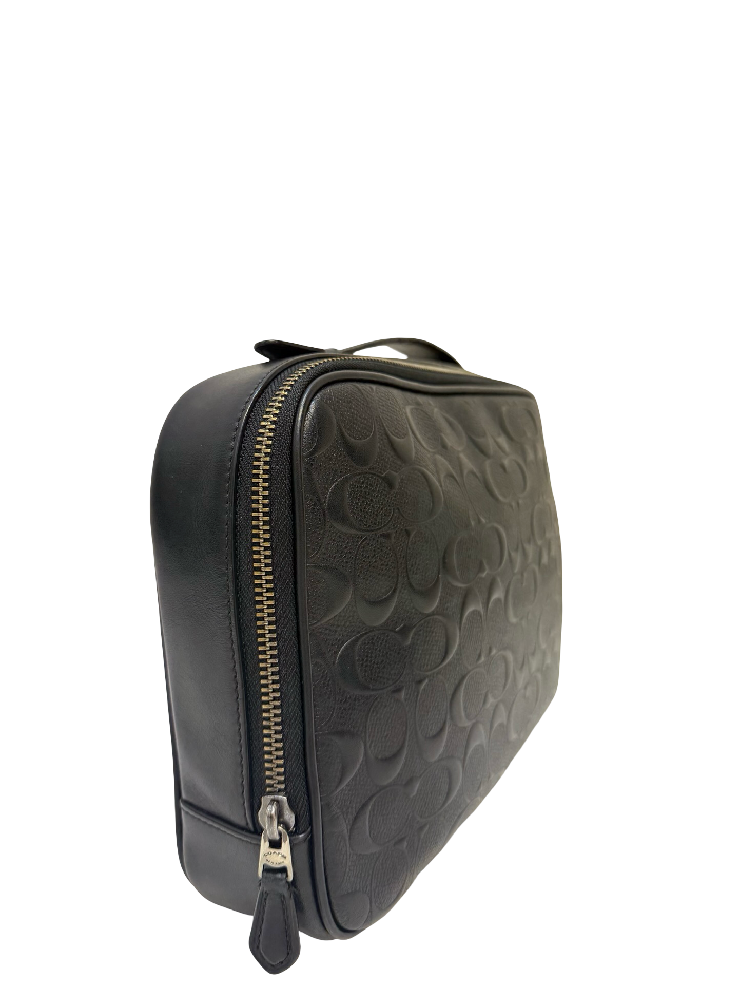 Black Coach Leather Pouch in thumbnail 3