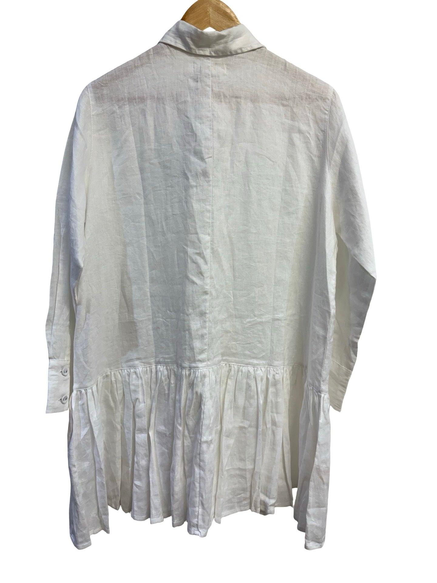 Morton Mac White Linen Midi Dress One Size BNWT thumbnail 2