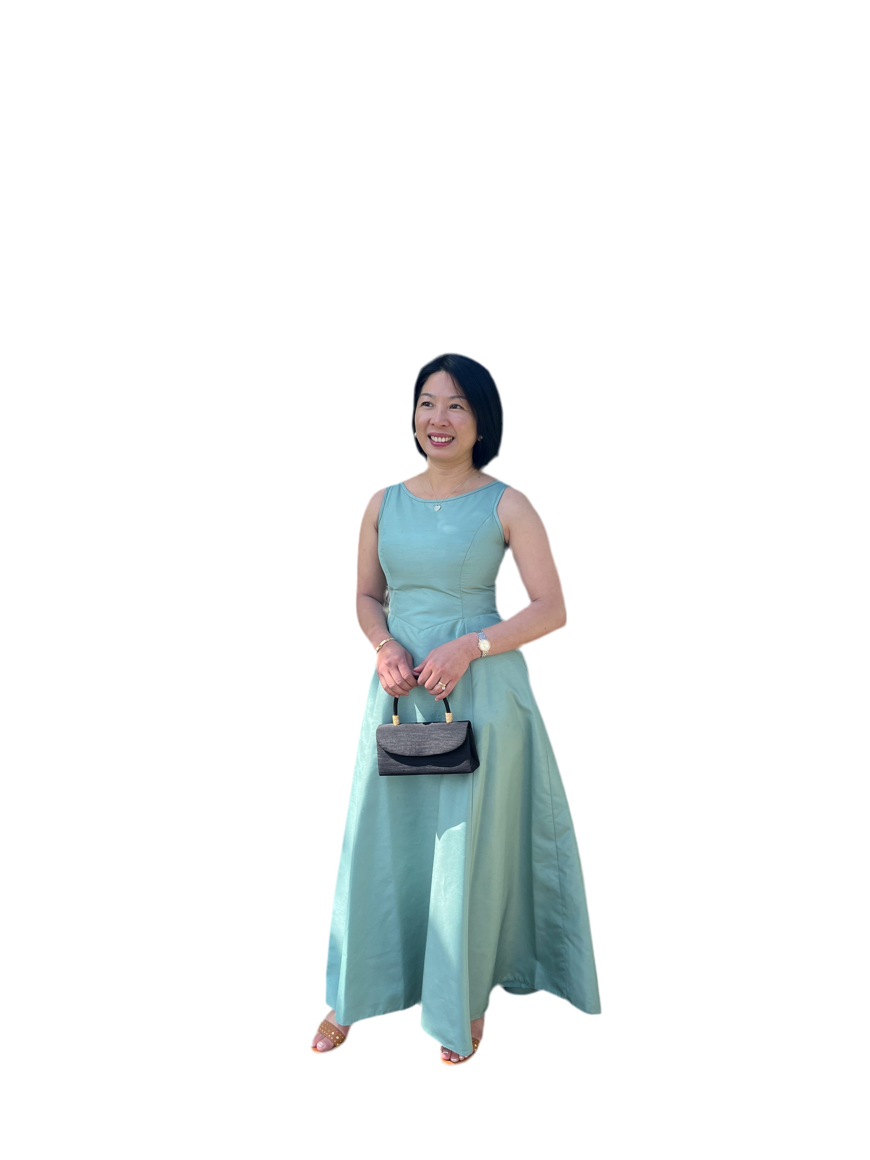 Vintage Custom Sea Foam Green Maxi Dress/Gown Size XS thumbnail 2