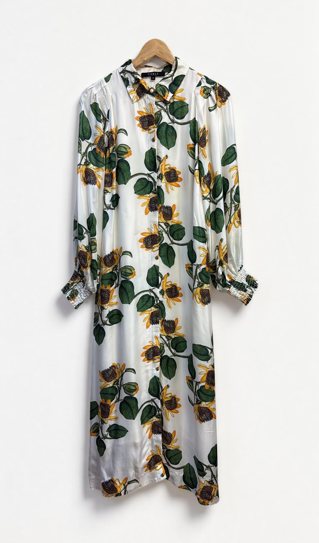Cable Melbourne White Floral Shirt Dress 12